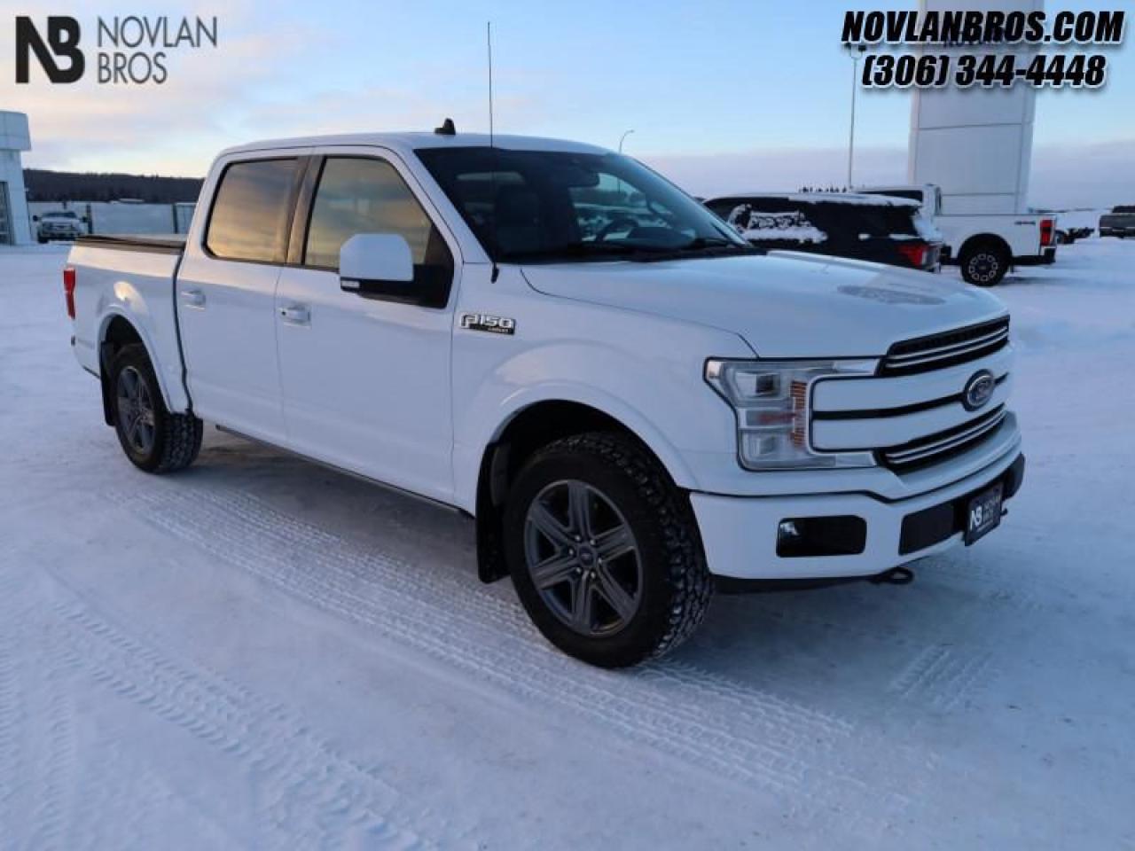 <b>Heated Seats, Navigation, Leather Interior, Remote Engine Start, Rear View Camera!</b><br> <br> Check out our great inventory of pre-owned vehicles at Novlan Brothers!<br> <br>   Smart engineering, impressive tech, and rugged styling make the F-150 hard to pass up. This  2020 Ford F-150 is for sale today in Paradise Hill. <br> <br>The perfect truck for work or play, this versatile Ford F-150 gives you the power you need, the features you want, and the style you crave! With high-strength, military-grade aluminum construction, this F-150 cuts the weight without sacrificing toughness. The interior design is first class, with simple to read text, easy to push buttons and plenty of outward visibility.This  Crew Cab 4X4 pickup  has 171,052 kms. Its  white in colour  . It has a 10 speed automatic transmission and is powered by a  325HP 2.7L V6 Cylinder Engine.  <br> <br> Our F-150s trim level is Lariat. This luxurious Ford F-150 Lariat comes loaded with premium features such as leather heated and cooled seats, body coloured exterior accents, a proximity key with push button start, dynamic hitch assist and Ford Co-Pilot360 that features pre-collision assist, automatic emergency braking and rear parking sensors. Enhanced features also includes unique aluminum wheels, SYNC 3 with enhanced voice recognition featuring Apple CarPlay and Android Auto, FordPass Connect 4G LTE, power adjustable pedals, a powerful audio system with SiriusXM radio, cargo box lights, a smart device remote engine start, dual zone climate control and a handy rear view camera to help when backing out of tight spaces. This vehicle has been upgraded with the following features: Heated Seats, Navigation, Leather Interior, Remote Engine Start, Rear View Camera, Reverse Sense System, Bucket Seats. <br> To view the original window sticker for this vehicle view this <a href=http://www.windowsticker.forddirect.com/windowsticker.pdf?vin=1FTEW1EP7LFC69310 target=_blank>http://www.windowsticker.forddirect.com/windowsticker.pdf?vin=1FTEW1EP7LFC69310</a>. <br/><br> <br>To apply right now for financing use this link : <a href=http://novlanbros.com/credit/ target=_blank>http://novlanbros.com/credit/</a><br><br> <br/><br>The Novlan family is owned and operated by a third generation and committed to the values inherent from our humble beginnings.<br> Come by and check out our fleet of 30+ used cars and trucks and 60+ new cars and trucks for sale in Paradise Hill.  o~o