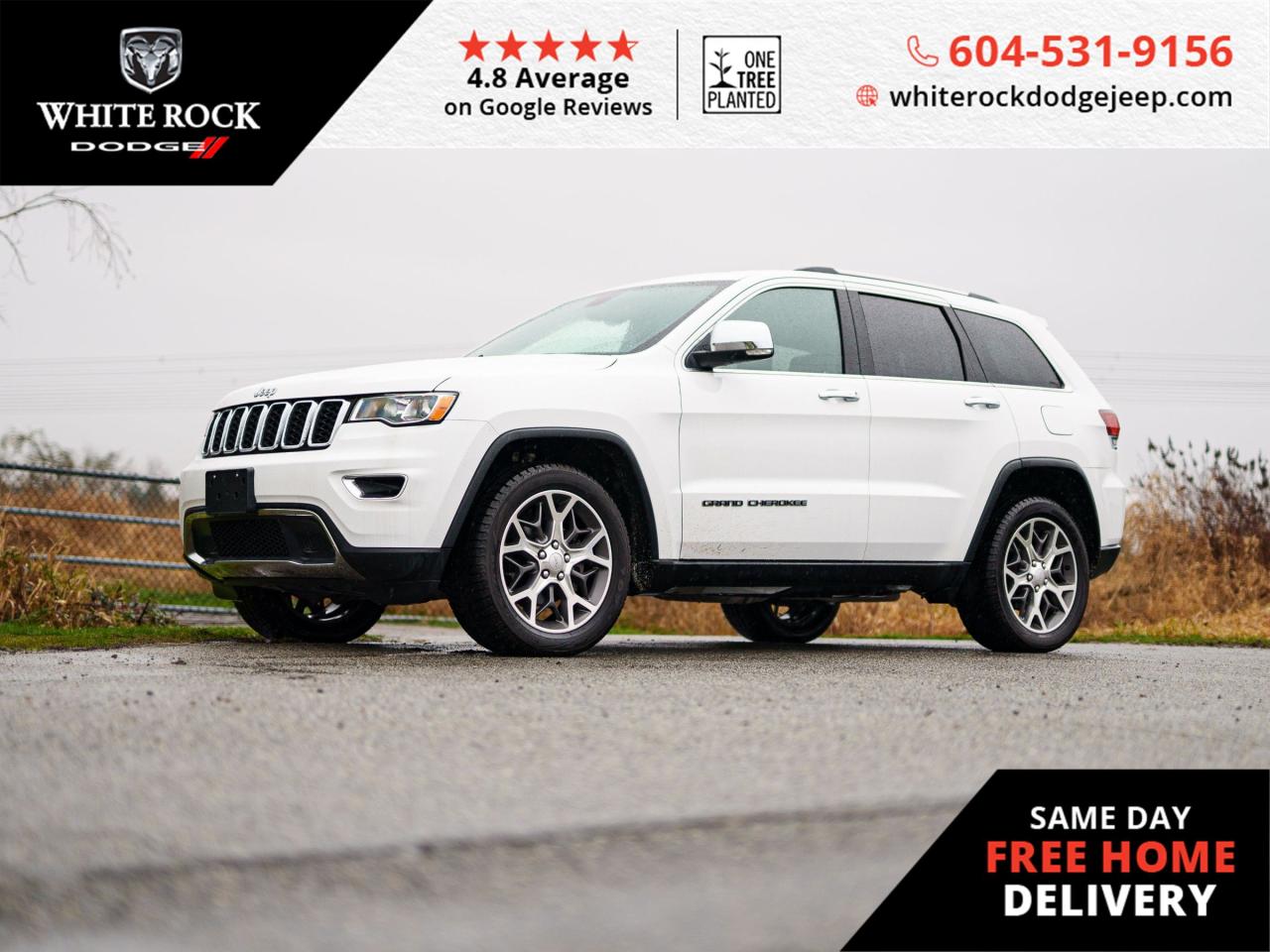 Elevate Your Journey: LEATHER UPHOLSTERY, AUTOMATIC TEMPERATURE CONTROL, MEMORY SEAT. Explore every road with confidence in this 2020 Jeep Grand Cherokee Limited, finished in a pristine White exterior and complemented by a luxurious interior. <p><p>Take command of the 3.6L 6cyl engine paired with an 8-Speed Automatic Transmission, ensuring smooth and efficient travels. The 4x4 drivetrain is ready to tackle any terrain, while the 57,746 kilometers on the odometer signify a vehicle thats just hitting its stride. <p><p>Indulge in the comfort of LEATHER UPHOLSTERY and set the perfect cabin temperature with AUTOMATIC TEMPERATURE CONTROL. The MEMORY SEAT feature recalls your preferred driving position, adding a touch of personalization to every trip. <p><p>Safety and style go hand-in-hand with features like ANTI-WHIPLASH FRONT HEAD RESTRAINTS, AUTO-DIMMING MIRRORS, and FULLY AUTOMATIC HEADLIGHTS, ensuring peace of mind on the go. Enjoy the luxury of a HEATED DOOR MIRRORS and STEERING WHEEL MOUNTED AUDIO CONTROLS, enhancing both comfort and control. <p><p>This Grand Cherokee Limited doesnt just meet expectations; it surpasses them. Its a testament to the blend of performance, luxury, and reliability that Jeep is renowned for. Take the next step towards owning this exquisite SUV by visiting our showroom. Stock Number: 28550.