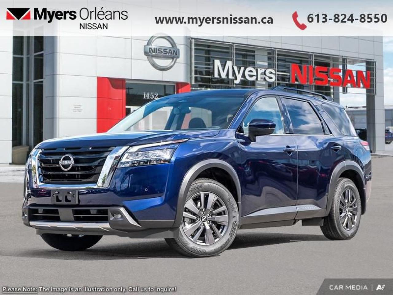 <br> <br>  Thanks for looking. <br> <br><br> <br> This deep ocean blue pearl SUV  has an automatic transmission.<br> <br> Our Pathfinders trim level is SV. <br><br> <br/>    5.49% financing for 84 months. <br> Payments from <b>$777.62</b> monthly with $0 down for 84 months @ 5.49% APR O.A.C. ( Plus applicable taxes -  $621 Administration fee included. Licensing not included.    ).  Incentives expire 2025-01-31.  See dealer for details. <br> <br>We are proud to regularly serve our clients and ready to help you find the right car that fits your needs, your wants, and your budget.And, of course, were always happy to answer any of your questions.Proudly supporting Ottawa, Orleans, Vanier, Barrhaven, Kanata, Nepean, Stittsville, Carp, Dunrobin, Kemptville, Westboro, Cumberland, Rockland, Embrun , Casselman , Limoges, Crysler and beyond! Call us at (613) 824-8550 or use the Get More Info button for more information. Please see dealer for details. The vehicle may not be exactly as shown. The selling price includes all fees, licensing & taxes are extra. OMVIC licensed.Find out why Myers Orleans Nissan is Ottawas number one rated Nissan dealership for customer satisfaction! We take pride in offering our clients exceptional bilingual customer service throughout our sales, service and parts departments. Located just off highway 174 at the Jean DÀrc exit, in the Orleans Auto Mall, we have a huge selection of New vehicles and our professional team will help you find the Nissan that fits both your lifestyle and budget. And if we dont have it here, we will find it or you! Visit or call us today.<br> Come by and check out our fleet of 20+ used cars and trucks and 110+ new cars and trucks for sale in Orleans.  o~o