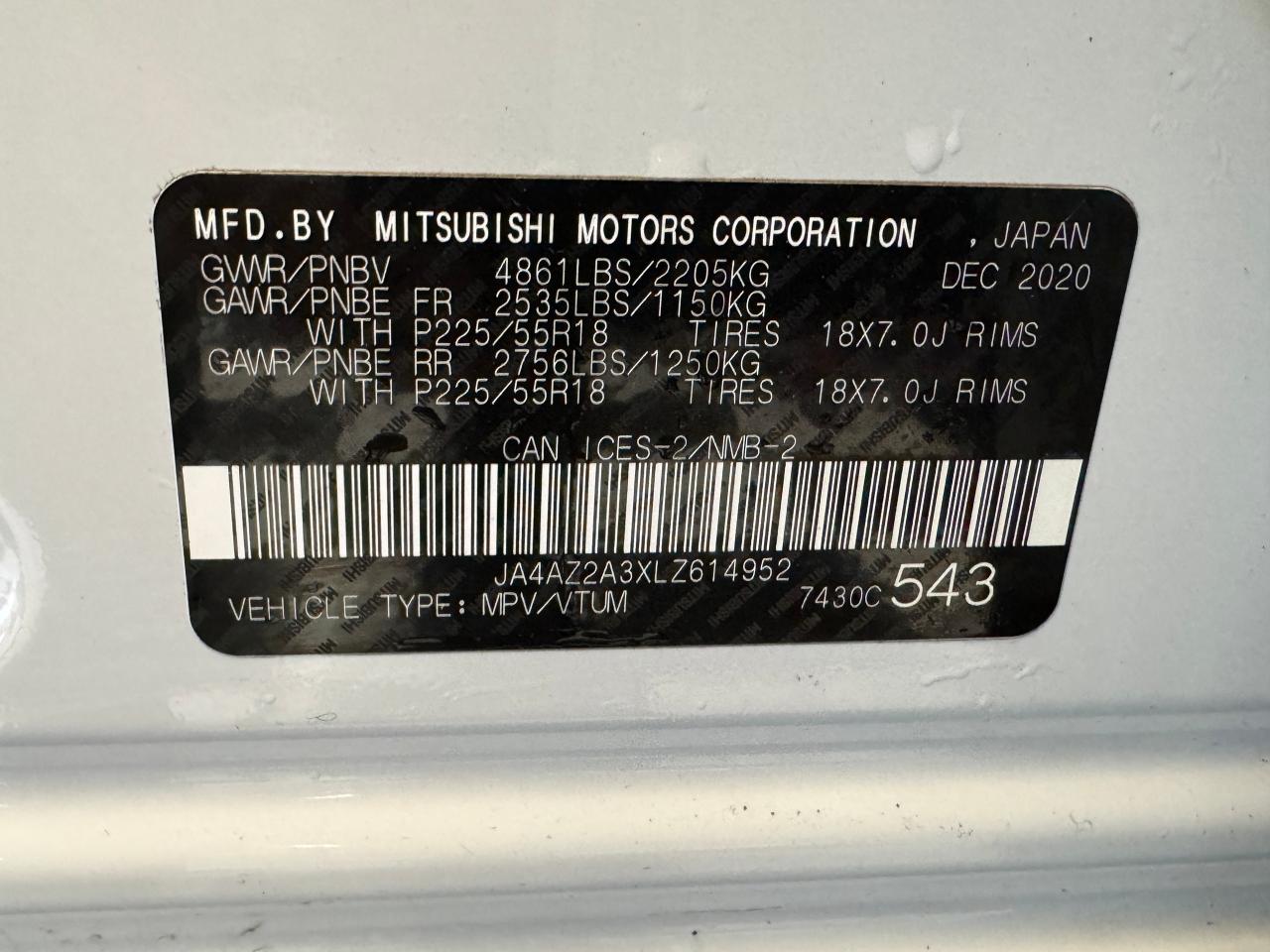 2020 Mitsubishi Outlander EX AWC 7 Passenger+Camera+Roof+CLEAN CARFAX Photo106