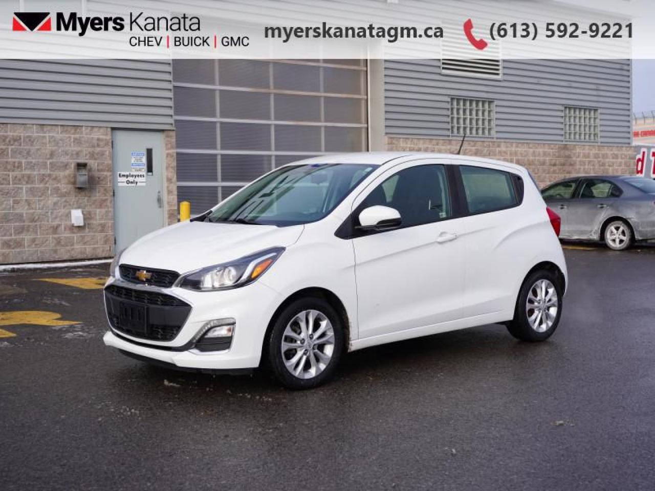 <b>Aluminum Wheels,  Cruise Control,  Apple CarPlay,  Android Auto,  Remote Keyless Entry!</b><br> <br>     This  2020 Chevrolet Spark is for sale today in Kanata. <br> <br>The 2020 Chevrolet Spark is the perfect car for any city commuter. It is agile, fun to drive and perfect for navigating through busy city streets or parking in that great spot that might be too tight a larger SUV. The interior is surprisingly spacious and offers plenty of cargo room plus it comes loaded with some technology to make your drive even better. This  hatchback has 93,195 kms. Its  summit white in colour  . It has an automatic transmission and is powered by a  98HP 1.4L 4 Cylinder Engine. <br> <br> Our Sparks trim level is LT. This amazing compact car comes with stylish aluminum wheels, a 7 inch colour touchscreen display featuring Android Auto and Apple CarPlay capability plus it also comes with Chevrolet MyLink and SiriusXM radio, a built in rear vision camera and bluetooth streaming audio. Additional features on this upgraded trim include cruise and audio controls on the steering wheel, remote keyless entry, a 60/40 split rear seat, air conditioning and it also comes with LED signature lighting and OnStar via Chevrolet Connected Access. This vehicle has been upgraded with the following features: Aluminum Wheels,  Cruise Control,  Apple Carplay,  Android Auto,  Remote Keyless Entry,  Rear View Camera,  Streaming Audio. <br> <br>To apply right now for financing use this link : <a href=https://www.myerskanatagm.ca/finance/ target=_blank>https://www.myerskanatagm.ca/finance/</a><br><br> <br/><br>Price is plus HST and licence only.<br> Book a test drive today at myerskanatagm.ca<br>*LIFETIME ENGINE TRANSMISSION WARRANTY NOT AVAILABLE ON VEHICLES WITH KMS EXCEEDING 140,000KM, VEHICLES 8 YEARS & OLDER, OR HIGHLINE BRAND VEHICLE(eg. BMW, INFINITI. CADILLAC, LEXUS...)<br> Come by and check out our fleet of 20+ used cars and trucks and 200+ new cars and trucks for sale in Kanata.  o~o