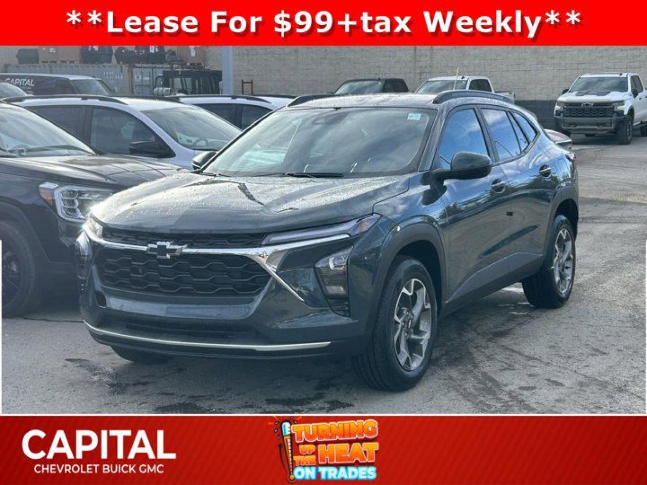 This Chevrolet Trax boasts a Turbocharged Gas 3-Cyl 1.2L/ engine powering this Automatic transmission. ENGINE, ECOTEC 1.2L TURBO DOHC DI WITH VARIABLE VALVE TIMING (VVT) (137 hp [102 kW] @ 5000 rpm, 162 lb-ft of torque [219 N-m] @ 2500 rpm) (STD), Wireless Apple CarPlay/Wireless Android Auto, Wipers, front intermittent, variable speed.* This Chevrolet Trax Features the Following Options *Wiper, rear, intermittent, Windows, power rear, express down, Window, power, front passenger with express down, Window, power, driver with express down, Wi-Fi Hotspot capable (Terms and limitations apply. See onstar.ca or dealer for details.), Wheels, 17 (43.2 cm) Grey-painted machined aluminum, Wheel, spare, 16 (40.6 cm) steel, Visors, driver and front passenger vanity mirrors, covered, Vehicle health management, USB ports, 2, one type-A and one type-C, located within the instrument panel.* Visit Us Today *Test drive this must-see, must-drive, must-own beauty today at Capital Chevrolet Buick GMC Inc., 13103 Lake Fraser Drive SE, Calgary, AB T2J 3H5.