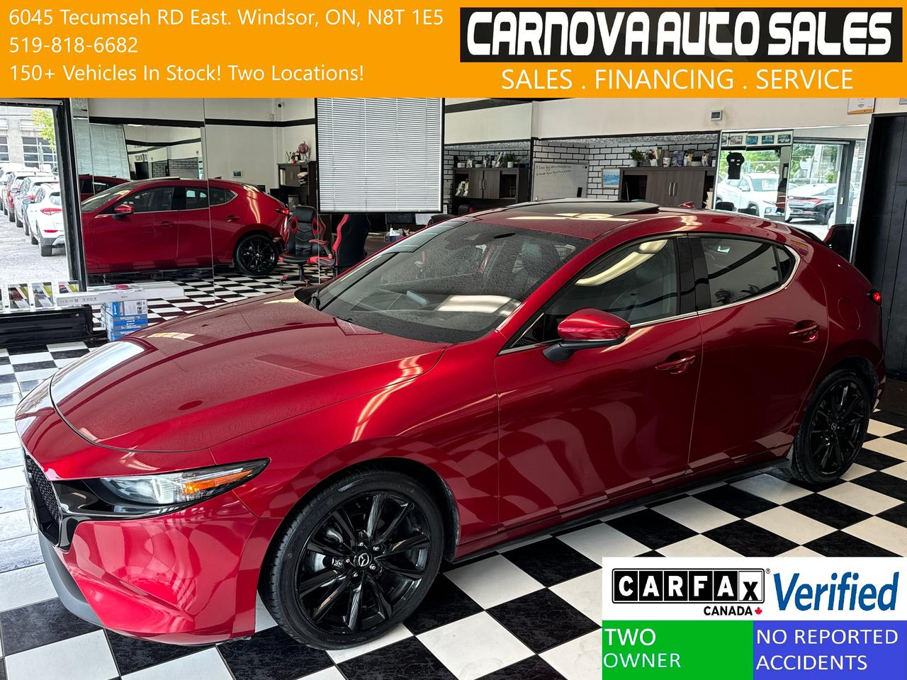 2020 Mazda MAZDA3 GT+Leather+Roof+GPS+Adaptive Cruise+CLEAN CARFAX Photo0
