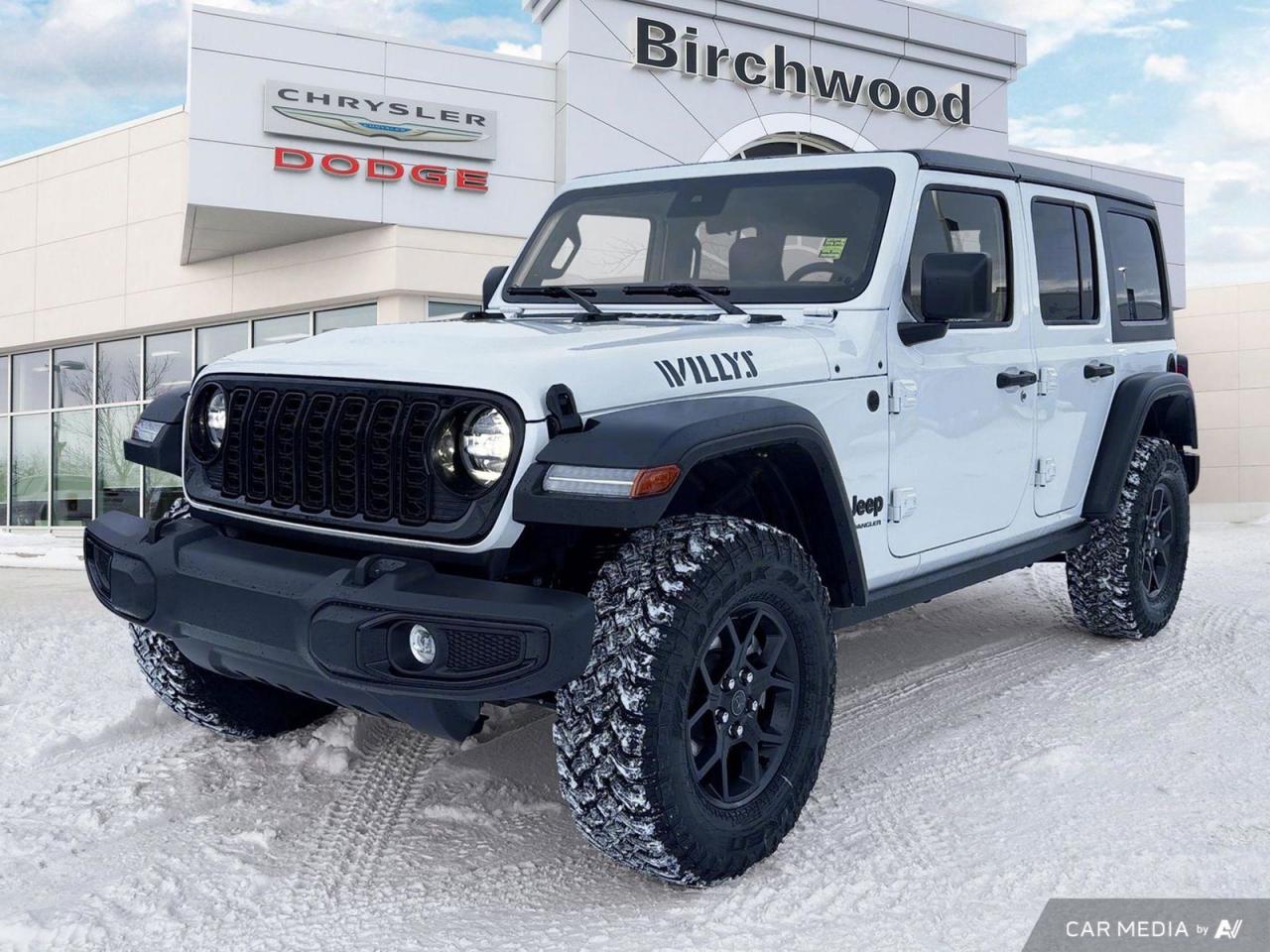 New 2025 Jeep Wrangler Willys Black Freedom Top 3–piece modular hardtop for sale in Winnipeg, MB