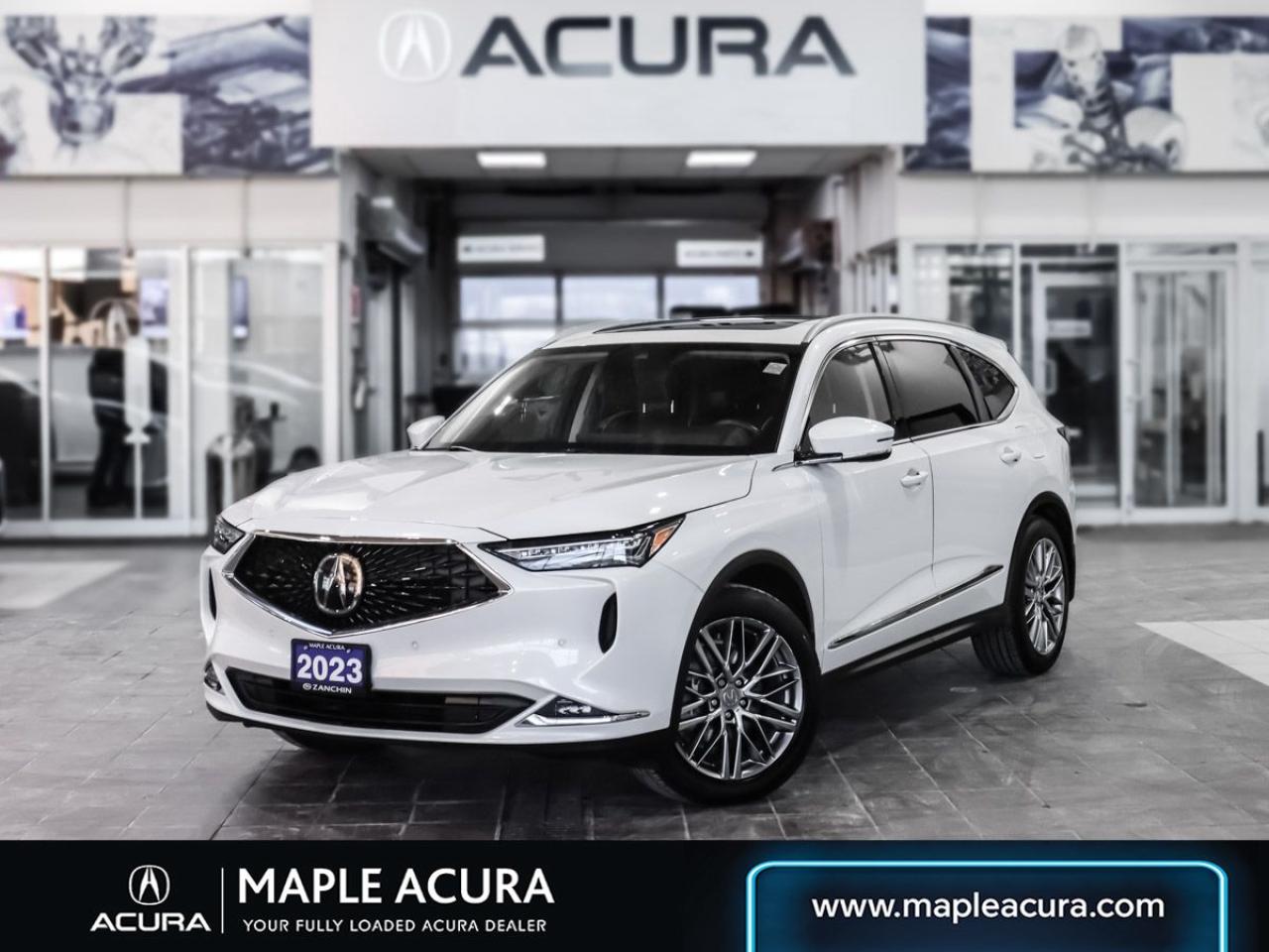 Navigation System, Panoramic Sunroof, 2-ways remote starter, Bluetooth, Remote Start, Lane Departure, Market Value Pricing, Not a Rental, Local Trade, 30 Day 1,000km safety related and 90 Day 5,000 km engine and transmission warranty, Acura Certified Vehicles come with an Acura 7 yrs / 160,000 km Certified Warranty., ** All vehicles are all in priced, No additional fees are applied., Ebony Lthr Leather, 16 Speakers, 20" Alloy Wheels, ABS brakes, Apple CarPlay/Android Auto, Automatic temperature control, Front anti-roll bar, Front dual zone A/C, Front fog lights, Garage door transmitter: HomeLink, Heads-Up Display, Perforated Leather Trimmed Seating Surfaces, Power Liftgate, Power windows, Radio: ELS Studio 3D Premium Audio System, Speed-sensing steering, Speed-Sensitive Wipers, Split folding rear seat.

Recent Arrival! 2023 Acura MDX Elite SH-AWD
SH-AWD 3.5L SOHC 10-Speed Automatic AWD


** All vehicles are all in priced, No additional fees are applied. Buying an used vehicle from Maple Acura is always a safe investment. We know you want to be confident in your choice and we want you to be fully satisfied. Thats why ALL our used vehicles come with our limited warranty peace of mind package included in the price. No questions, no discussion - 30 days or 1,000 km safety related warranty 90 days or 5,000 kilometre powertrain coverage. From the day you pick up your new car you can rest assured that we have you covered.