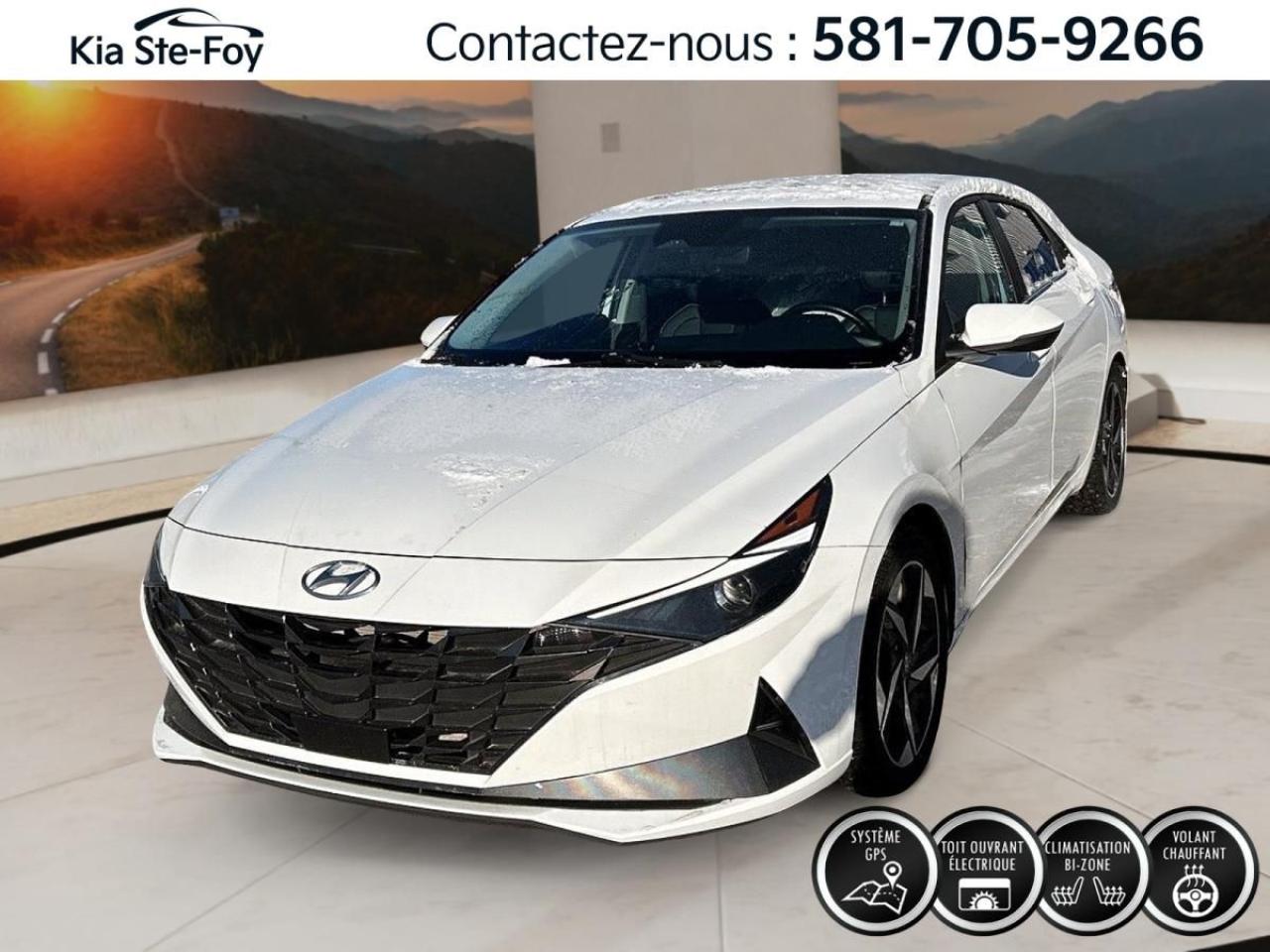 Used 2023 Hyundai Elantra LUXURY* GPS* TOIT* CUIR* VOLANT CHAUFFANT* BIZONE* for sale in Ste-Foy, QC