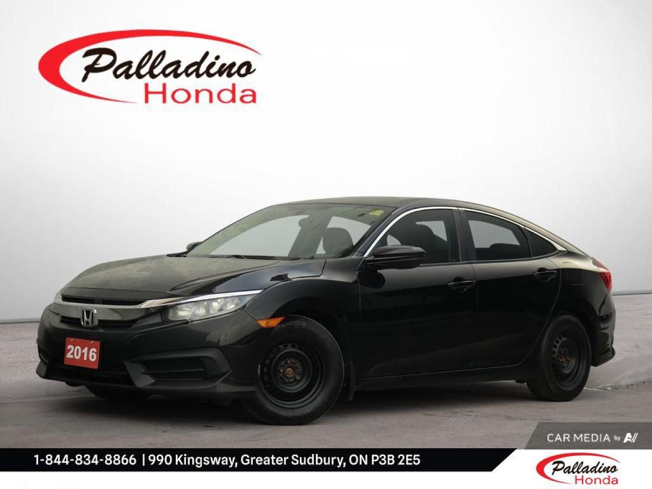 <p> a reliable choice for drivers in Greater Sudbury. With a sleek black exterior and a CARFAX Canada report confirming no accidents</p>
<p> this sedan has been well-maintained by its single owner. The vehicle boasts a CVT transmission and a Regular Unleaded I-4 2.0 L engine</p>
<p> this Civic offers a blend of performance and dependability.

FEATURES OF THE Civic Sedan LX
»» Certified pre-owned by Palladino Honda
»» Black exterior with four-door design
»» CVT transmission for smooth driving
»» Regular Unleaded I-4 2.0 L engine

ADVANCED SAFETY FEATURES
»» Anti-lock braking system for secure stops
»» Vehicle stability assist for added control
»» Tire pressure monitoring system
»» Advanced front airbags for safety

PERFORMANCE AND EFFICIENCY
»» 2.0 L engine for balanced power
»» CVT transmission for seamless shifts
»» Fuel-efficient design for cost savings
»» Reliable performance for daily commutes

COMFORT AND CONVENIENCE
»» Spacious interior for passenger comfort
»» Automatic climate control for ideal temperature
»» Power windows and locks for ease
»» Ample legroom for all passengers

TECHNOLOGY AND CONNECTIVITY
»» Bluetooth connectivity for hands-free calls
»» USB port for device charging
»» Multi-angle rearview camera for parking
»» 5-inch display for easy navigation

CARGO SPACE
»» Ample trunk space for storage
»» Foldable rear seats for extra room
»» Convenient access to cargo area
»» Practical design for everyday needs

WHAT OTHER OWNERS LIKE
»» Dependable and fuel-efficient engine
»» Comfortable and spacious interior
»» Advanced safety features for peace of mind
»» User-friendly technology and connectivity

This 2016 Honda Civic Sedan LXs VIN is: 2HGFC2F50GH034561.</p>
<a href=http://www.palladinohonda.com/used/Honda-Civic_Sedan-2016-id11705758.html>http://www.palladinohonda.com/used/Honda-Civic_Sedan-2016-id11705758.html</a>