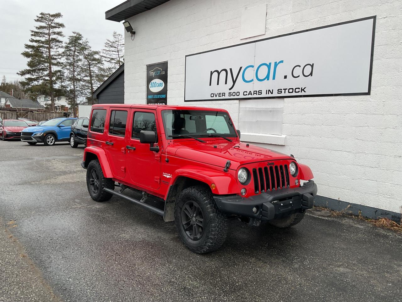 Used 2017 Jeep Wrangler Unlimited Sahara 3.6L SAHARA 4X4!!! HEATED SEATS. BLUETOOTH. ALLOYS. A/C. CRUISE. PWR GROUP. KEYLESS ENTRY!!! for sale in Kingston, ON