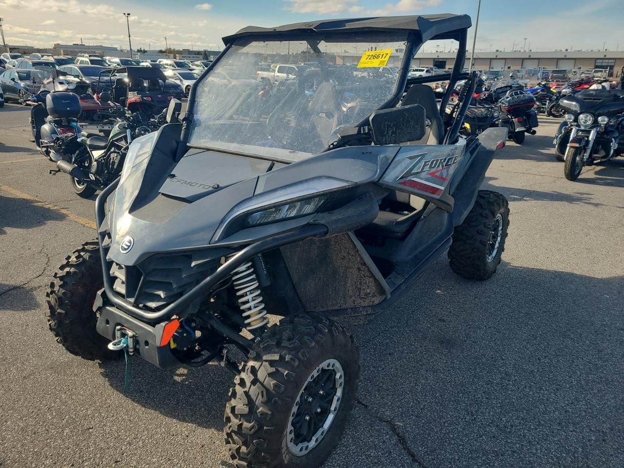 <p>Grey</p><p>One Owner Financing Available & Trade-ins Welcome!</p><p>Are you ready for adventure? The ZFORCE 950 too! With its 963cc engine, its sport mode and its adjustable QUADLINK rear suspension, it is built to challenge all trails! Roof, half doors and winch included!</p><p>Fuel injected 963 cc engine (79 HP/60 lbs/ft)</p><p>NEW Sport Mode : Increase the starting acceleration performance</p><p>Continuously Variable Transmission of CVTech-IBC</p><p>QUADLINK rear suspension with fully adjustable gas shocks</p><p>RIDEVISION LED headlights/taillights with integrated turn signals</p><p>Pulse color digital gauge with Bluetooth indicator</p><p>Electric Power Steering (EPS)</p><p>3500 lbs winch</p><p>Roof, half doors, mirrors and horn includes</p>