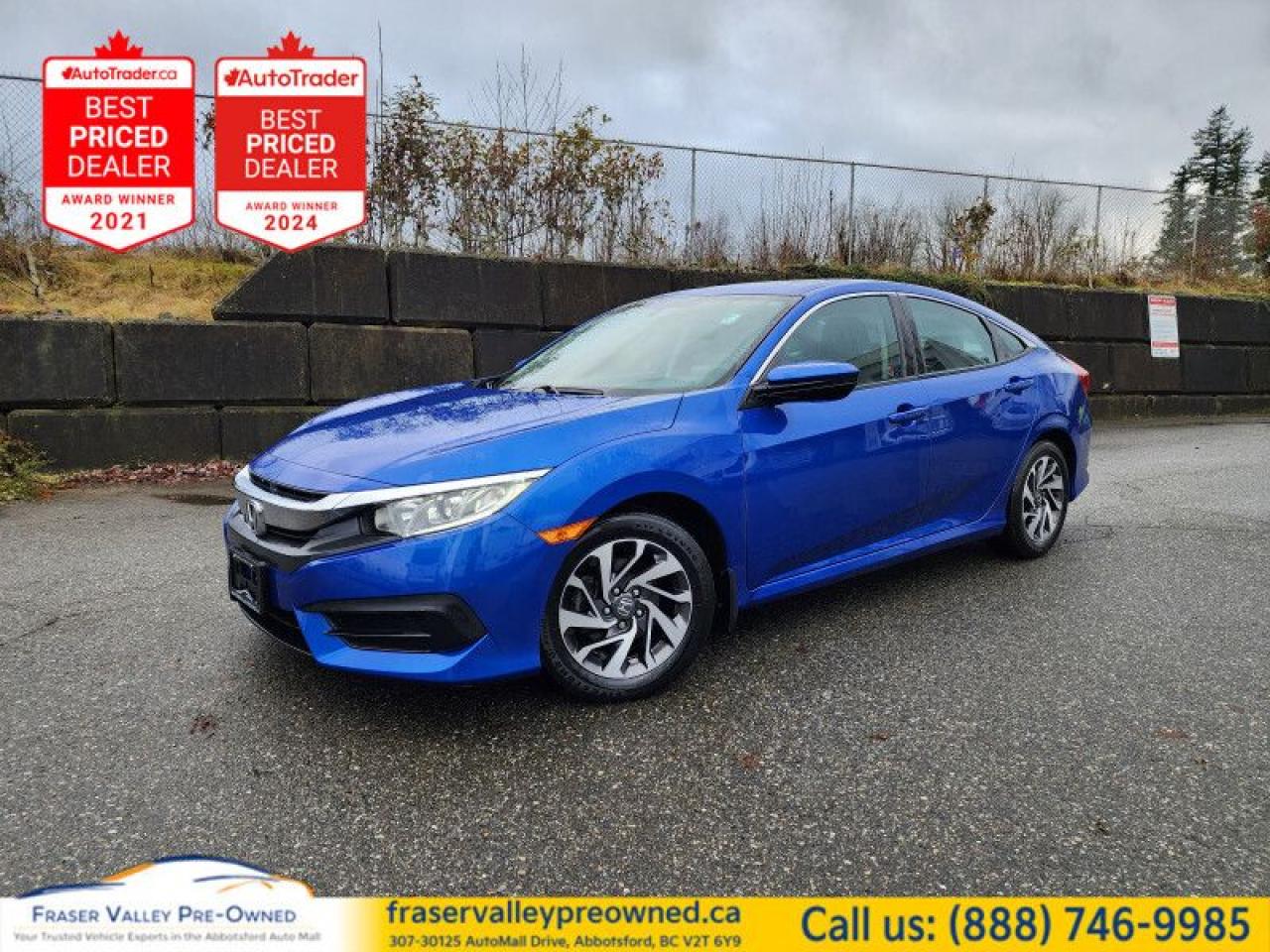 Used 2016 Honda Civic Sedan EX  - Sunroof -  Bluetooth - $111.98 /Wk for sale in Abbotsford, BC