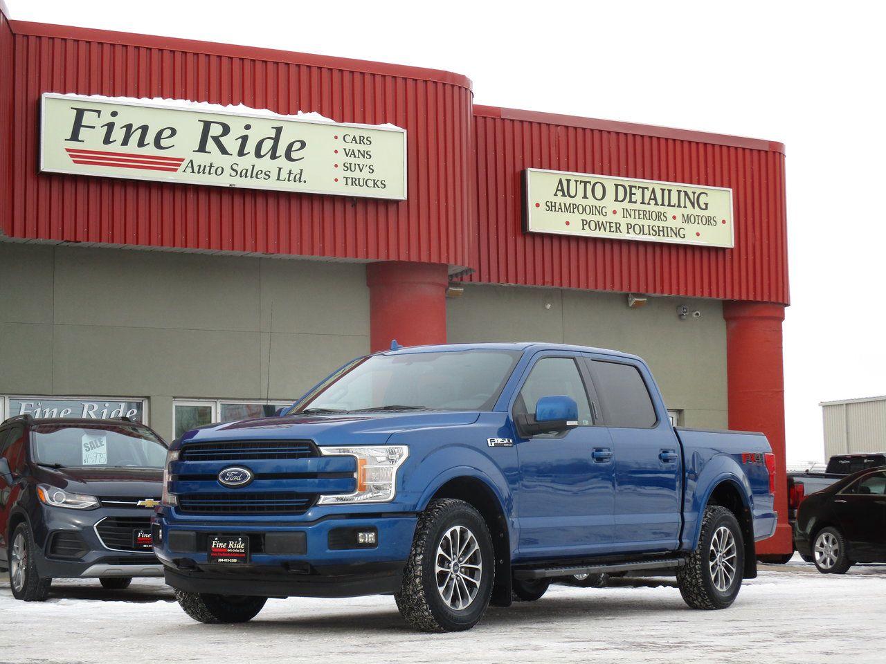 <p>2018 Ford F-150 Lariat Super Crew 4X4</p><p>3.5LTR V6 Ecoboost<br>A/C<br>Telescopic tilt steering<br>Cruise<br>Power windows<br>Power locks<br>Power mirrors<br>Power seats<br>Heated & air-conditioned seats<br>Memory seat (drivers)<br>Power pedals<br>Power siding rear window<br>Buckets & console<br>5 passengers<br>AM/FM radio<br>SYNC by Microsoft / Bluetooth<br>179,000kms<br>Factory remote starter<br>Back up camera<br>Brand new tires<br>Locking tailgate<br>Step bars<br>Fog lights<br>Panoramic sunroof<br>Original Manitoba truck!</p><p>$32,975 Safetied<br>Financing and Warranty Available at Fine Ride Auto Sales Ltd<br>www.FineRideAutoSales.ca</p><p>DLR# 4614<br>**Plus applicable taxes**</p><p></p><p><span style=color:#000000;><span style=font-family:book antiqua, palatino, serif;font-size:14pt;>Monday                9am to 6pm</span></span><br><span style=color:#000000;><span style=font-family:book antiqua, palatino, serif;font-size:14pt;>Tuesday               9am to 6pm</span></span><br><span style=color:#000000;><span style=font-family:book antiqua, palatino, serif;font-size:14pt;>Wednesday               9am to 6pm</span></span><br><span style=color:#000000;><span style=font-family:book antiqua, palatino, serif;font-size:14pt;>Thursday                9am to 6pm</span></span><br><span style=color:#000000;><span style=font-family:book antiqua, palatino, serif;font-size:14pt;>Friday                9am to 5pm</span></span><br><span style=color:#000000;><span style=font-family:book antiqua, palatino, serif;font-size:14pt;>Saturday                   10am to 2pm</span></span><br><span style=color:#000000;><span style=font-family:book antiqua, palatino, serif;font-size:14pt;>Sunday                    CLOSED</span></span></p>