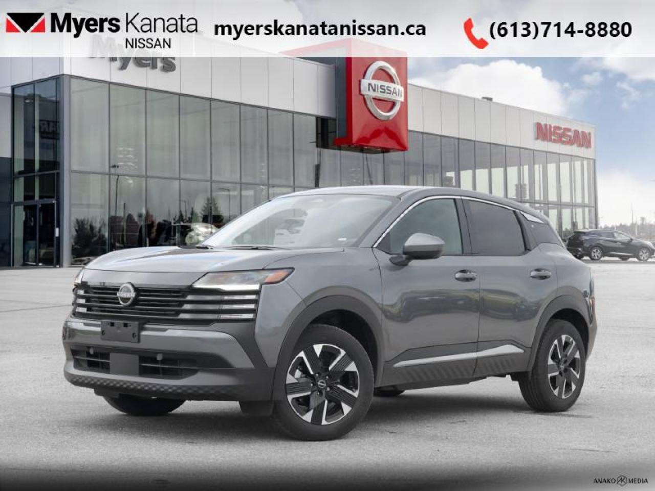 <b>Heated Seats,  Wireless Charging,  Heated Steering Wheel,  Remote Start,  Blind Spot Detection!</b><br> <br> <br> <br>  Make the most of every day with the versatile, spirited, and efficient 2025 Kicks. <br> <br>This Kicks did not take any shortcuts, but it is offering you a shortcut to possibility. Make the most of every day with intelligent features that help you express your personal style and feel your playlist with the incredible infotainment system. It really is time you put you first, and this 2025 Kicks is here for it.<br> <br> This gun metal metallic SUV  has an automatic transmission and is powered by a  141HP 2.0L 4 Cylinder Engine.<br> <br> Our Kickss trim level is SV. Standard features include a heated steering wheel with heated front seats, wireless charging, remote engine start, blind spot warning, lane departure warning, collision mitigation, and rear parking sensors. Also standard is a 12.3-inch infotainment screen with wireless Apple CarPlay and Android Auto, and SiriusXM satellite radio. This vehicle has been upgraded with the following features: Heated Seats,  Wireless Charging,  Heated Steering Wheel,  Remote Start,  Blind Spot Detection,  Lane Departure Warning,  Apple Carplay. <br><br> <br/>    0% financing for 24 months. 3.49% financing for 84 months. <br> Payments from <b>$466.73</b> monthly with $0 down for 84 months @ 3.49% APR O.A.C. ( Plus applicable taxes -  $621 Administration fee included. Licensing not included.    ).  Incentives expire 2025-07-31.  See dealer for details. <br> <br><br> Come by and check out our fleet of 60+ used cars and trucks and 170+ new cars and trucks for sale in Kanata.  o~o