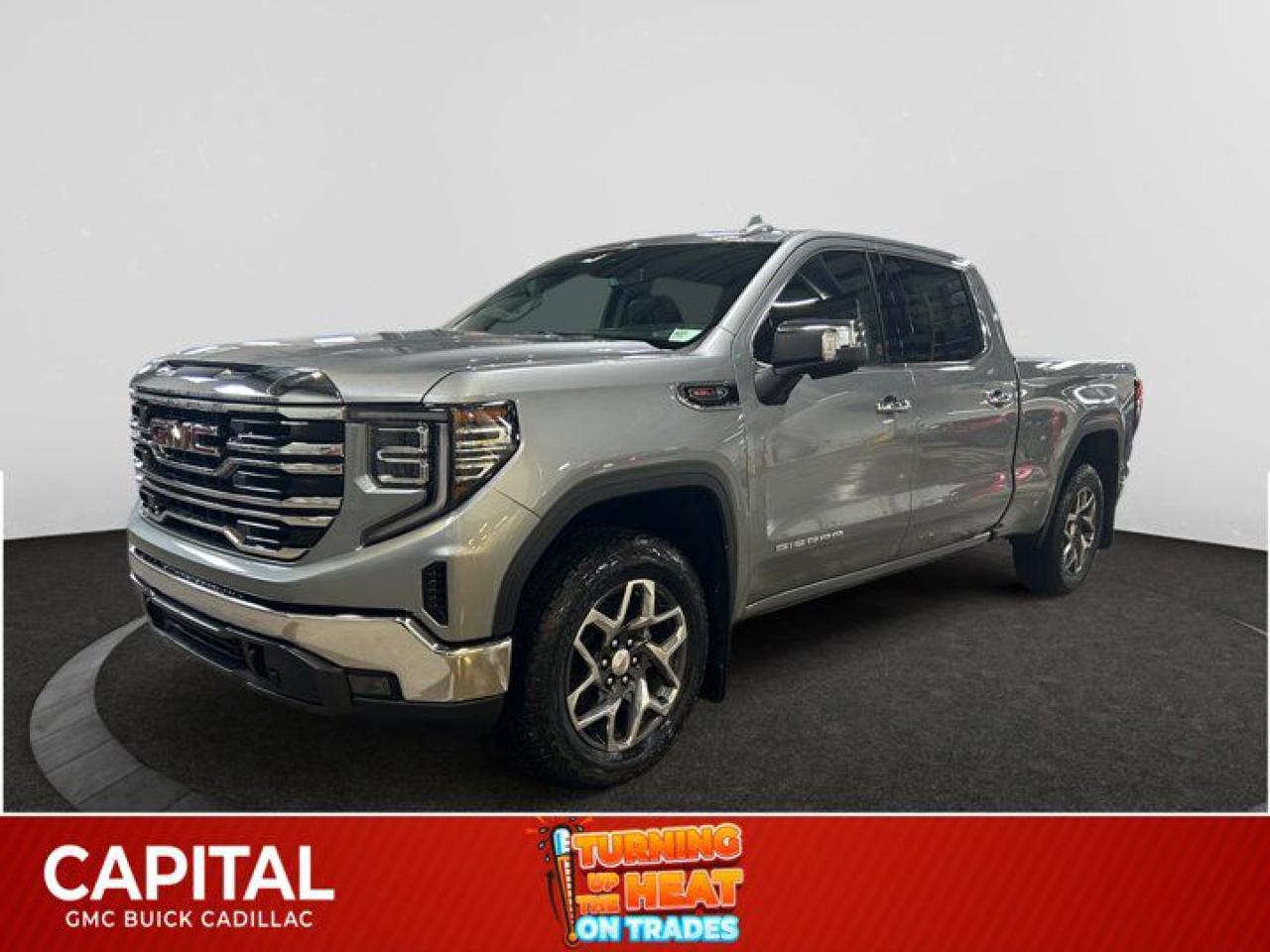 This 2025 GMC Sierra 1500 in Sterling Metallic is equipped with 4WD and Gas V8 6.2L/376 engine.The Next Generation Sierra redefines what it means to drive a pickup. The redesigned for 2019 Sierra 1500 boasts all-new proportions with a larger cargo box and cabin. It also shaves weight over the 2018 model through the use of a lighter boxed steel frame and extensive use of aluminum in the hood, tailgate, and doors.To help improve the hitching and towing experience, the available ProGrade Trailering System combines intelligent technologies to offer an in-vehicle Trailering App, a companion to trailering features in the myGMC app and multiple high-definition camera views.GMC has altered the pickup landscape with groundbreaking innovation that includes features such as available Rear Camera Mirror and available Multicolour Heads-Up Display that puts key vehicle information low on the windshield. Innovative safety features such as HD Surround Vision and Lane Change Alert with Side Blind Zone alert will also help you feel confident and in control in the Next Generation Seirra.Key features of the Sierra SLE and SLT include: Available GMC MultiPro Tailgate, Available Premium heated leather-appointed driver and front passenger seating, High -intensity LED headlamps, and Available ProGrade Trailering System.Check out this vehicles pictures, features, options and specs, and let us know if you have any questions. Helping find the perfect vehicle FOR YOU is our only priority.P.S...Sometimes texting is easier. Text (or call) 306-801-9090 for fast answers at your fingertips!Dealer License #914248Disclaimer: All prices are plus taxes & include all cash credits & loyalties. See dealer for Details.