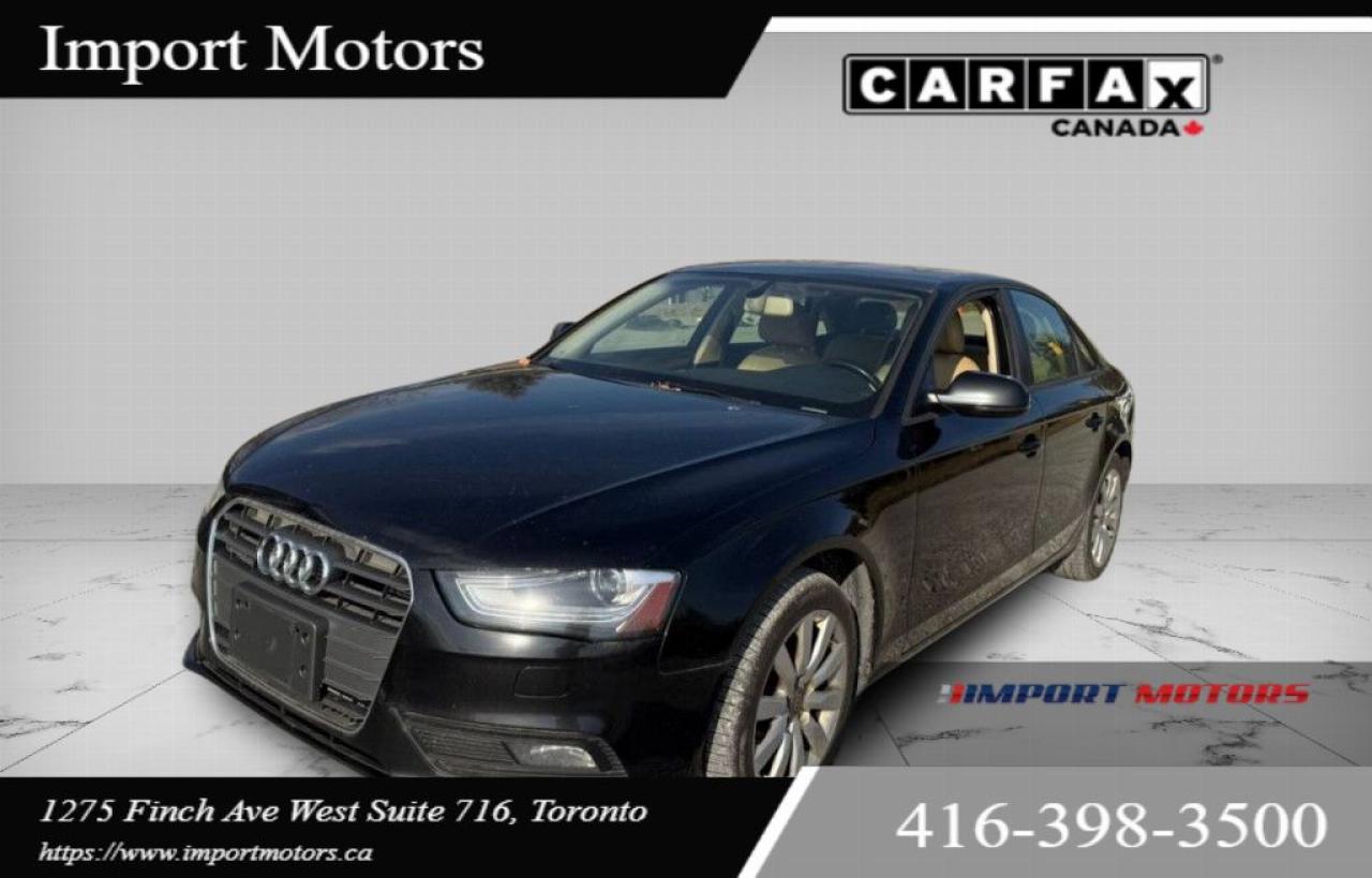 Used 2013 Audi A4 QUATTRO PREMIUM LEATHER SUNROOF for sale in North York, ON