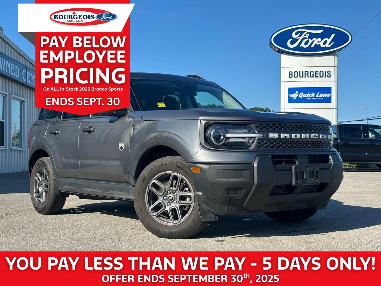 New 2025 Ford Bronco Sport Big Bend 4x4 for sale in Midland, ON