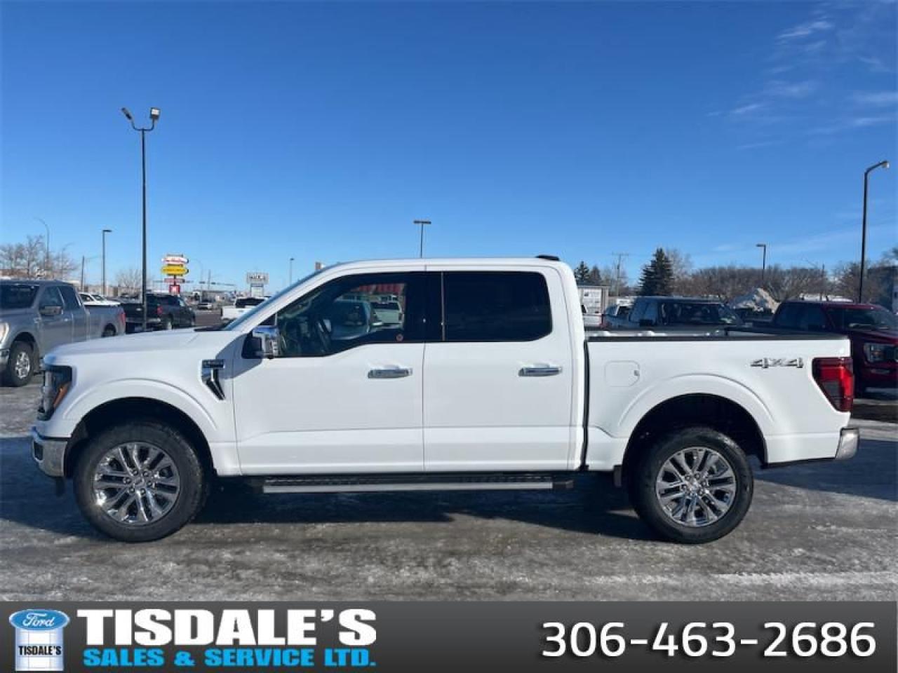 <b>20 inch Chrome Wheels, Tow Package!</b><br> <br> <br> <br>Check out the large selection of new Fords at Tisdales today!<br> <br>  The Ford F-150 is for those who think a day off is just an opportunity to get more done. <br> <br>Just as you mold, strengthen and adapt to fit your lifestyle, the truck you own should do the same. The Ford F-150 puts productivity, practicality and reliability at the forefront, with a host of convenience and tech features as well as rock-solid build quality, ensuring that all of your day-to-day activities are a breeze. Theres one for the working warrior, the long hauler and the fanatic. No matter who you are and what you do with your truck, F-150 doesnt miss.<br> <br> This oxford white Crew Cab 4X4 pickup   has an automatic transmission and is powered by a  400HP 3.5L V6 Cylinder Engine.<br> <br> Our F-150s trim level is XLT. This XLT trim steps things up with running boards, dual-zone climate control and a 360 camera system, along with great standard features such as class IV tow equipment with trailer sway control, remote keyless entry, cargo box lighting, and a 12-inch infotainment screen powered by SYNC 4 featuring SiriusXM satellite radio, Apple CarPlay, Android Auto and FordPass Connect 5G internet hotspot. Safety features also include blind spot detection, lane keep assist with lane departure warning, front and rear collision mitigation and automatic emergency braking. This vehicle has been upgraded with the following features: 20 Inch Chrome Wheels, Tow Package. <br><br> View the original window sticker for this vehicle with this url <b><a href=http://www.windowsticker.forddirect.com/windowsticker.pdf?vin=1FTFW3L88SKD17589 target=_blank>http://www.windowsticker.forddirect.com/windowsticker.pdf?vin=1FTFW3L88SKD17589</a></b>.<br> <br>To apply right now for financing use this link : <a href=http://www.tisdales.com/shopping-tools/apply-for-credit.html target=_blank>http://www.tisdales.com/shopping-tools/apply-for-credit.html</a><br><br> <br/> Total  rebate of $4000 is reflected in the price.  Incentives expire 2025-03-31.  See dealer for details. <br> <br>Tisdales is not your standard dealership. Sales consultants are available to discuss what vehicle would best suit the customer and their lifestyle, and if a certain vehicle isnt readily available on the lot, one will be brought in. o~o