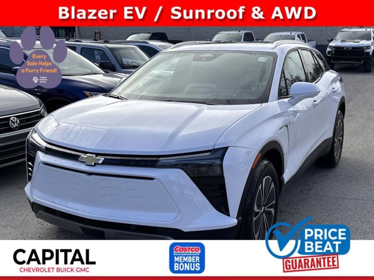 This Chevrolet Blazer EV delivers a Electric engine powering this Automatic transmission. LT PREFERRED EQUIPMENT GROUP includes standard equipment, Wireless Phone Charging (Included with (ZFT) Comfort and Conveniences Package.), Wipers, front intermittent.*This Chevrolet Blazer EV Comes Equipped with These Options *Windows, power rear, express down, Window, power, front passenger with express down, Window, power, driver, express up and down, Wi-Fi Hotspot capable (Terms and limitations apply. See onstar.ca or dealer for details.), Wheels, 19 (48.3 cm) machined-face aluminum with painted pockets, Visors, driver and front passenger illuminated sliding vanity mirrors, covered, Vent, rear console, air, USB ports, 2 type-C, located on back of centre console, charge-only, USB ports, 2 type-C, located forward of cupholders, USB port, type-C, located within the centre console armrest bin.* Visit Us Today *Come in for a quick visit at Capital Chevrolet Buick GMC Inc., 13103 Lake Fraser Drive SE, Calgary, AB T2J 3H5 to claim your Chevrolet Blazer EV!