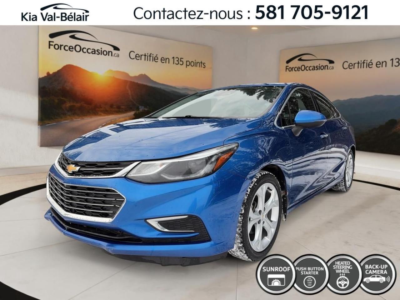 Used 2016 Chevrolet Cruze PREMIER *CAMÉRA RECUL *SIÈGE CHAUFFANT *BLUETOOTH for sale in Québec, QC