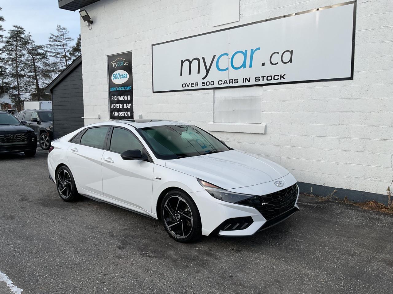 Used 2023 Hyundai Elantra N Line Ultimate LOW MILEAGE!!!   HEATED SEATS. LEATHER. NAV. BACKUP CAM. A/C. CRUISE. PWR GROUP. KEYLESS ENTRY. PERF for sale in Kingston, ON