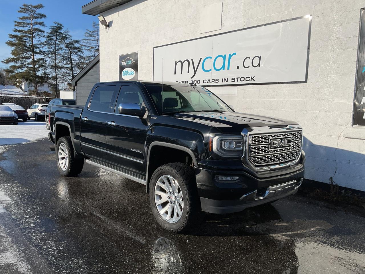 Used 2018 GMC Sierra 1500 Denali 6.2L 4WD 6.5' BOX!!!   SUNROOF. HEATED SEATS. LEATHER. NAV. BACKUP CAM. A/C. CRUISE. PWR GROUP. KEYL for sale in North Bay, ON