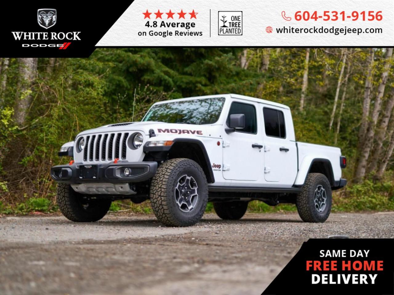 Conquer any terrain with confidence! TRAILER HITCH, AUTOMATIC TEMPERATURE CONTROL, HEATED DOOR MIRRORS, ELECTRONIC STABILITY! This 2021 Jeep Gladiator Mojave is the epitome of rugged elegance, dressed in a pristine White exterior and a comfortable premium cloth interior. <p><p>Under the hood, the powerful 3.6L 6cyl engine is ready to take on any adventure, paired with a 6-Speed Manual Transmission for those who love to be in full control of their driving experience. The 4x4 drivetrain ensures that no road is off-limits, providing you with the capability to navigate through challenging terrains with ease.<p><p>Inside, the crew cab welcomes you with modern conveniences such as 1-TOUCH DOWN windows for a breeze of fresh air at your fingertips and DUAL FRONT ZONE A/C to keep all passengers cool during those hot summer days. SAFETY is a top priority, featuring BRAKE ASSIST and INTEGRATED ROLL-OVER PROTECTION to give you peace of mind on every journey.<p><p>The Gladiator Mojave doesnt just look the part; it plays it too, with a SECURITY SYSTEM to protect your investment and SPEED CONTROL to maintain a steady pace on the open road. And with 72,653 kilometers on the odometer, this well-loved machine is just getting started.<p><p>Perfect for the adventurous spirit who doesnt compromise on comfort or capability, this Jeep Gladiator Mojave stands ready for its next owner. Could that be you? Come find out and take the reins of this impressive vehicle. Stock Number: 28580