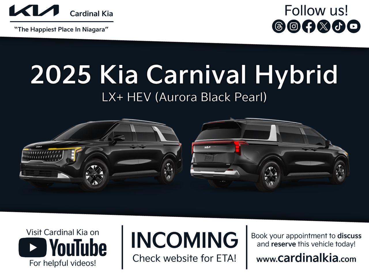 New 2025 Kia Carnival HEV LX+ for sale in Niagara Falls, ON