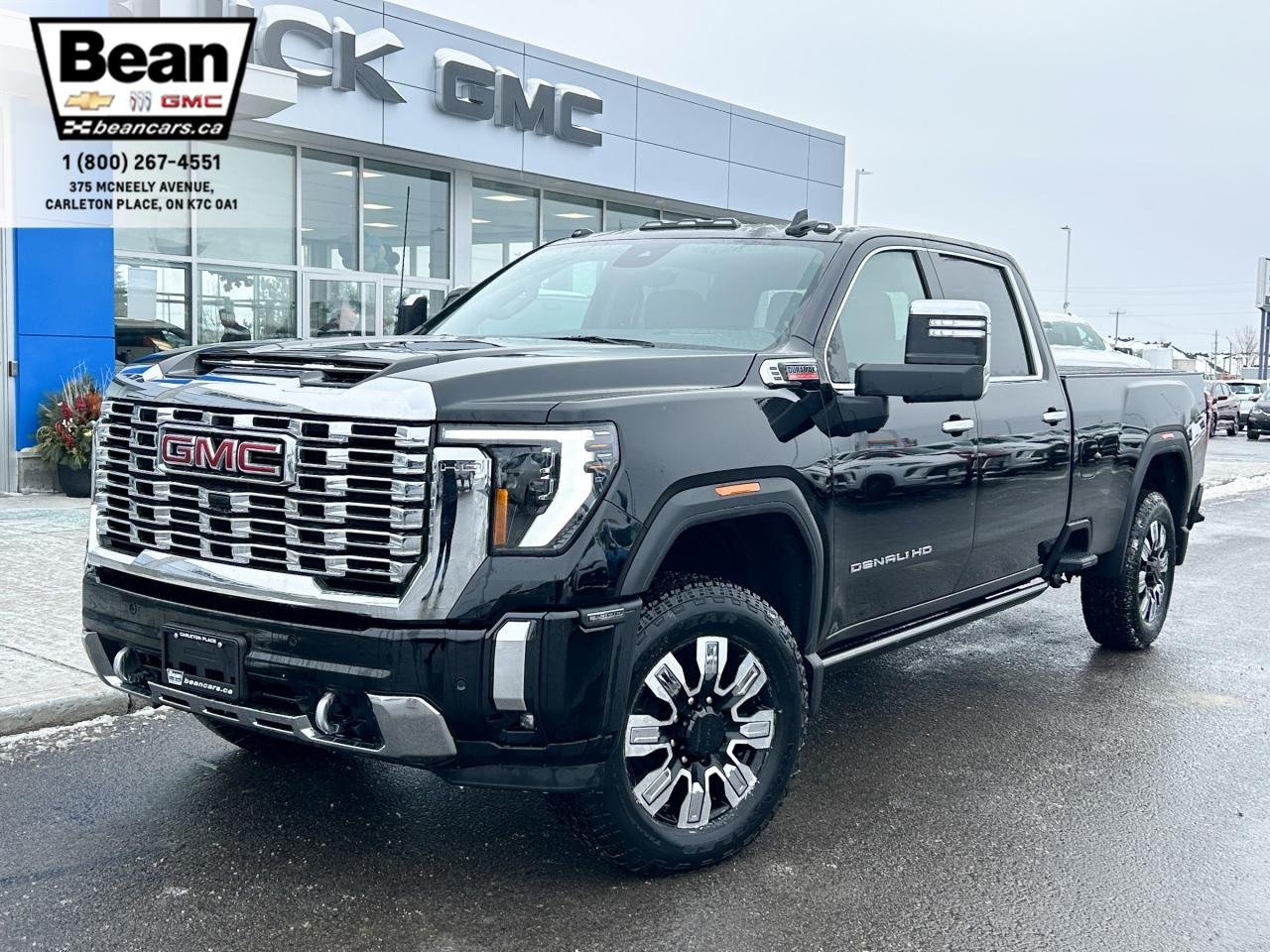 New 2025 GMC Sierra 3500 HD Denali DURAMAX 6.6L V8 WITH REMOTE START/ENTRY, HEATED SEATS, HEATED STEERING WHEEL, VENTILATED SEATS, SUNROOF, HD SURROUND VISION for sale in Carleton Place, ON