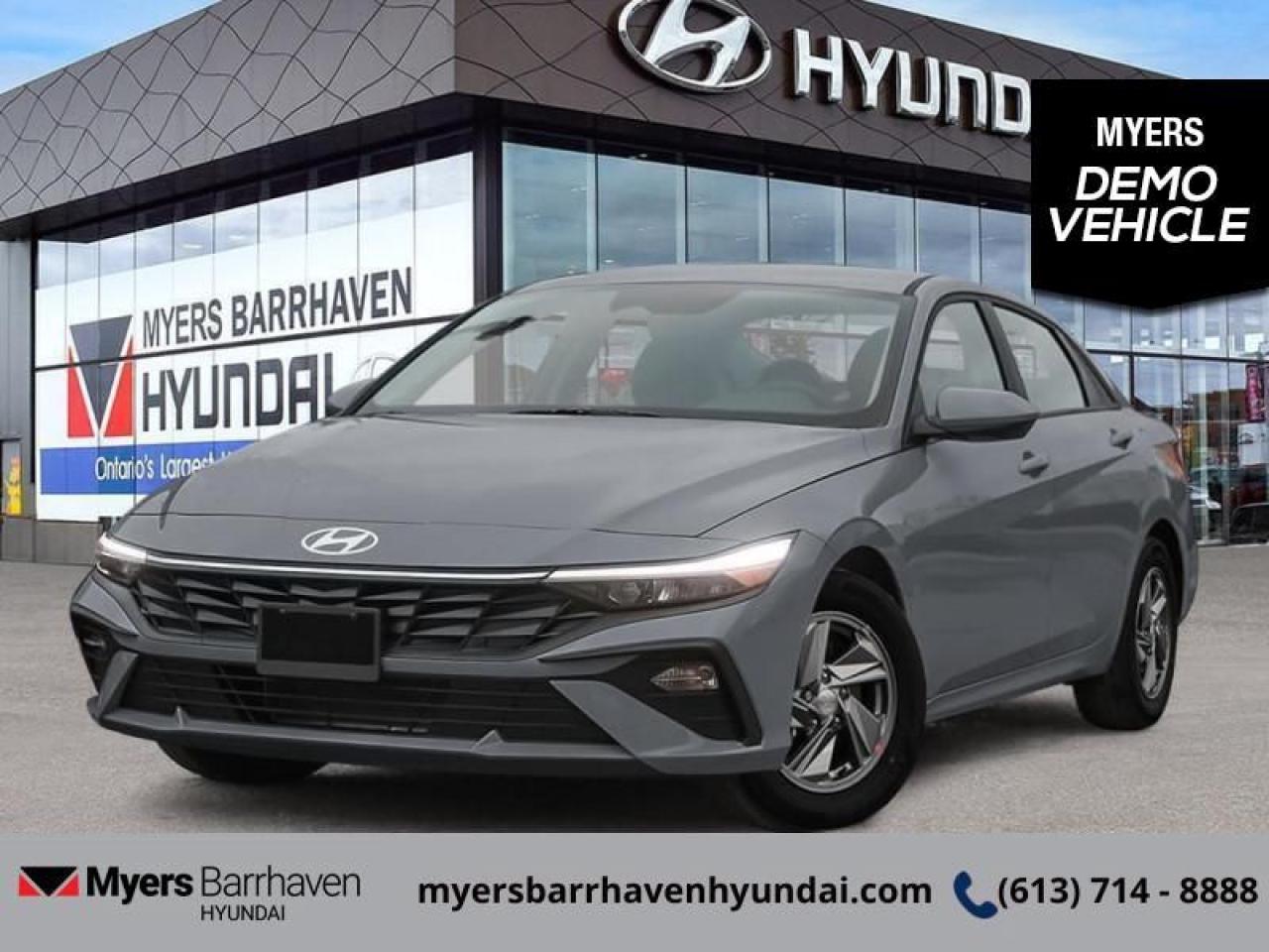 <b>Heated Seats,  Lane Keep Assist,  Collision Mitigation,  Apple CarPlay,  Android Auto!</b><br> <br> <br> <br>  Full of cutting edge technology and brimming with bold style, this 2025 Elantra is more than just an affordable family sedan. <br> <br>This 2025 Elantra was made to be the sharpest compact sedan on the road. With tons of technology packed into the spacious and comfortable interior, along with bold and edgy styling inside and out, this family sedan makes the unexpected your daily driver. <br> <br> This ecotronic sedan  has an automatic transmission and is powered by a  147HP 2.0L 4 Cylinder Engine.<br> <br> Our Elantras trim level is Essential. Standard features include front heated seats, remote keyless entry, aluminum-alloy wheels, and an 8-inch display with Apple CarPlay and Android Auto. Safety features also include lane keeping assist with lane departure warning, front collision mitigation, and forward collision avoidance with pedestrian detection. This vehicle has been upgraded with the following features: Heated Seats,  Lane Keep Assist,  Collision Mitigation,  Apple Carplay,  Android Auto.  This is a demonstrator vehicle driven by a member of our staff, so we can offer a great deal on it.<br><br> <br/> See dealer for details. <br> <br> o~o