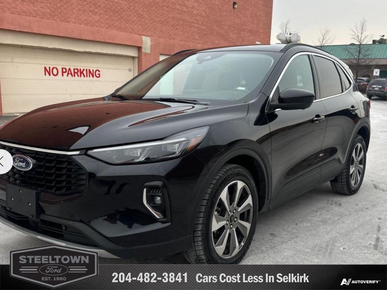 <b>Navigation,  Adaptive Cruise Control,  360 Camera,  Hybrid,  Remote Start!</b><br> <br> We value your TIME, we wont waste it or your gas is on us!   We offer extended test drives and if you cant make it out to us we will come straight to you!<br><br><br> <br>   Unique and classy, this Ford Escape offers everything youre looking for in a mid sized SUV. This  2023 Ford Escape is fresh on our lot in Selkirk. <br> <br>This Ford Escape was built for an active lifestyle and offers plenty of options for you to hit the road in your own individual style. Whether you need a family SUV for soccer practice, a capable adventure vehicle, or both, the versatile Ford Escape has you covered. Built for those who live on the go, the 2023 Ford Escape is made to be unstoppable.This  SUV has 57,205 kms. Its  black in colour  . It has an automatic transmission and is powered by a  250HP 2.0L 4 Cylinder Engine. <br> <br> Our Escapes trim level is Platinum. This Escape Platinum is a significant step up, with upgrades such as inbuilt navigation, adaptive cruise control, Ford Co-Pilot360 surround camera, and evasive steering assist. The amazing standard features continue with heated ActiveX synthetic leather seats, a heated leatherette steering wheel, simulated wood interior trim, remote engine start, and an expansive 13.2-inch infotainment screen with wireless Apple CarPlay and Android Auto, SiriusXM satellite radio, and FordPass Connect 4G mobile hotspot internet access. Safety features include blind spot detection, lane keeping assist with lane departure warning, evasive steering assist, forward and rear collision mitigation, and front and rear parking sensors. Additional features include a power liftgate for rear cargo access, aluminum wheels, roof rack rails, LED headlights with automatic high beams, a keypad for extra security, and so much more. This vehicle has been upgraded with the following features: Navigation,  Adaptive Cruise Control,  360 Camera,  Hybrid,  Remote Start,  Heated Seats,  Apple Carplay. <br> To view the original window sticker for this vehicle view this <a href=http://www.windowsticker.forddirect.com/windowsticker.pdf?vin=1FMCU9JA9PUA63738 target=_blank>http://www.windowsticker.forddirect.com/windowsticker.pdf?vin=1FMCU9JA9PUA63738</a>. <br/><br> <br>To apply right now for financing use this link : <a href=http://www.steeltownford.com/?https://CreditOnline.dealertrack.ca/Web/Default.aspx?Token=bf62ebad-31a4-49e3-93be-9b163c26b54c&La target=_blank>http://www.steeltownford.com/?https://CreditOnline.dealertrack.ca/Web/Default.aspx?Token=bf62ebad-31a4-49e3-93be-9b163c26b54c&La</a><br><br> <br/><br> Buy this vehicle now for the lowest bi-weekly payment of <b>$234.86</b> with $0 down for 96 months @ 8.99% APR O.A.C. ( Plus applicable taxes -  Platinum Shield Protection & Tire Warranty included   / Total cost of borrowing $14057   ).  See dealer for details. <br> <br>Family owned and operated in Selkirk for 35 Years.  <br>Steeltown Ford is located just 20 minutes North of the Perimeter Hwy, with an onsite banking center that offers free consultations. <br>Ask about our special dealer rates available through all major banks and credit unions.<br><br><br>Steeltown Ford Protect Plus includes:<br>- Life Time Tire Warranty <br>Cars cost less in Selkirk <br><br>Dealer Permit # 1039<br><br><br> Come by and check out our fleet of 110+ used cars and trucks and 100+ new cars and trucks for sale in Selkirk.  o~o