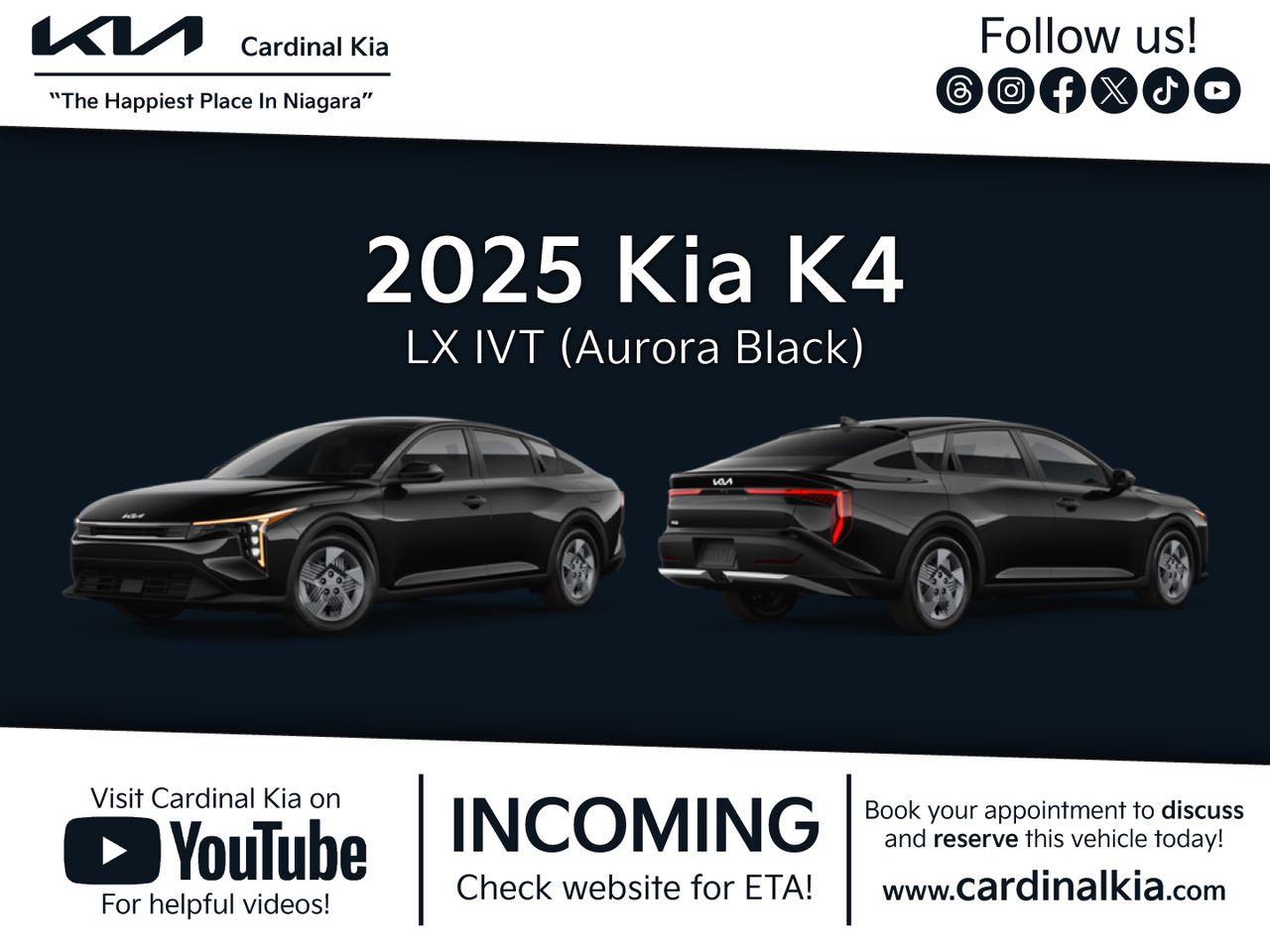 New 2025 Kia K4 LX for sale in Niagara Falls, ON