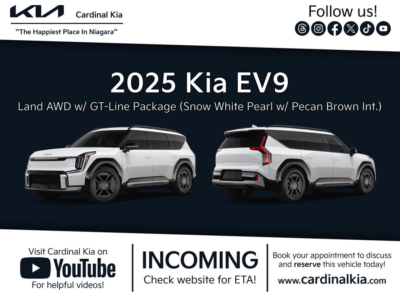 New 2025 Kia EV9 Land w/ GT-Line for sale in Niagara Falls, ON