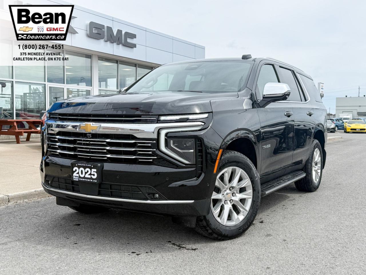 New 2025 Chevrolet Tahoe Premier 5.3L V8 WITH REMOTE START/ENTRY, HEATED SEATS, HEATED STEERING WHEEL, VENTILATED SEATS, POWER LIFTGATE, BOSE SPEAKER SYSTEM, ADAPTIVE CRUISE CONTROL for sale in Carleton Place, ON