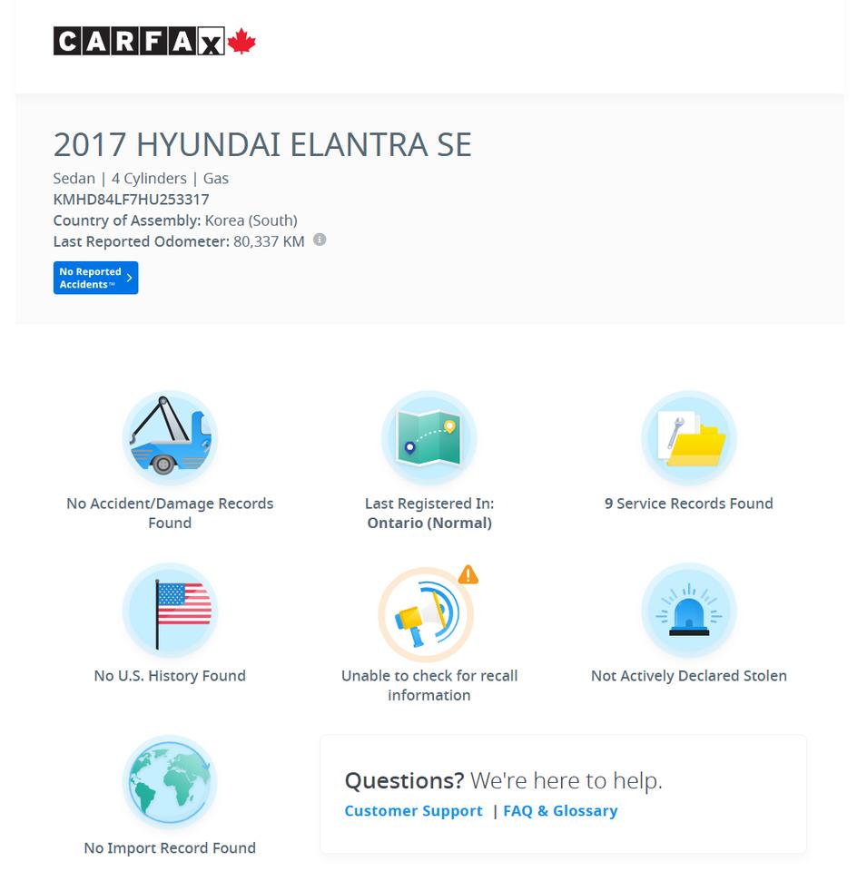 2017 Hyundai Elantra GL+Camera+ApplePlay+Heated Steering+CLEAN CARFAX Photo