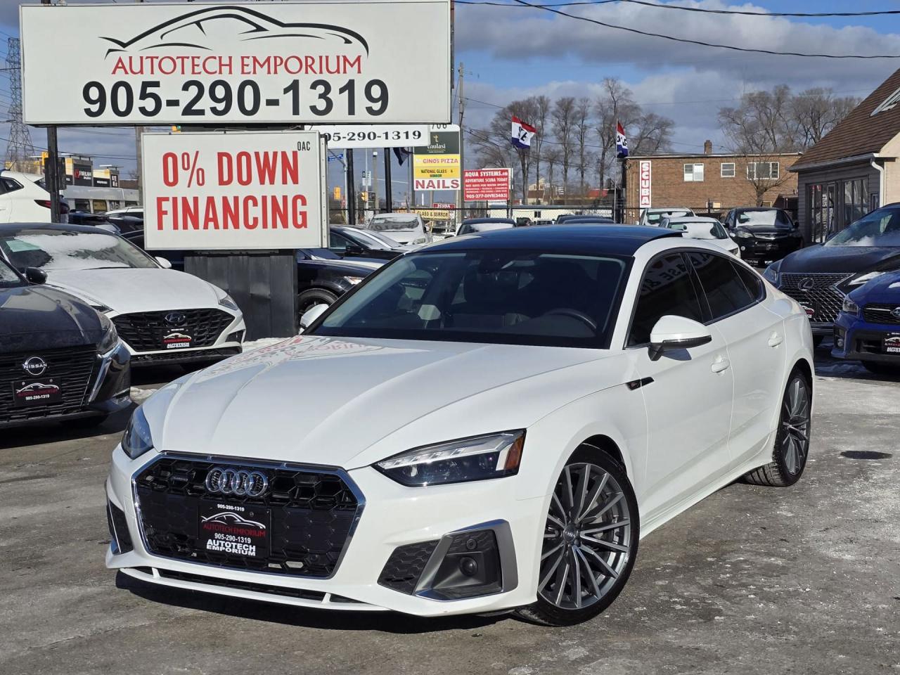 Used 2020 Audi A5 Pearl White Sportback Progressiv 2.0 TFSI Quattro / Navi / Htd Steering for sale in Mississauga, ON