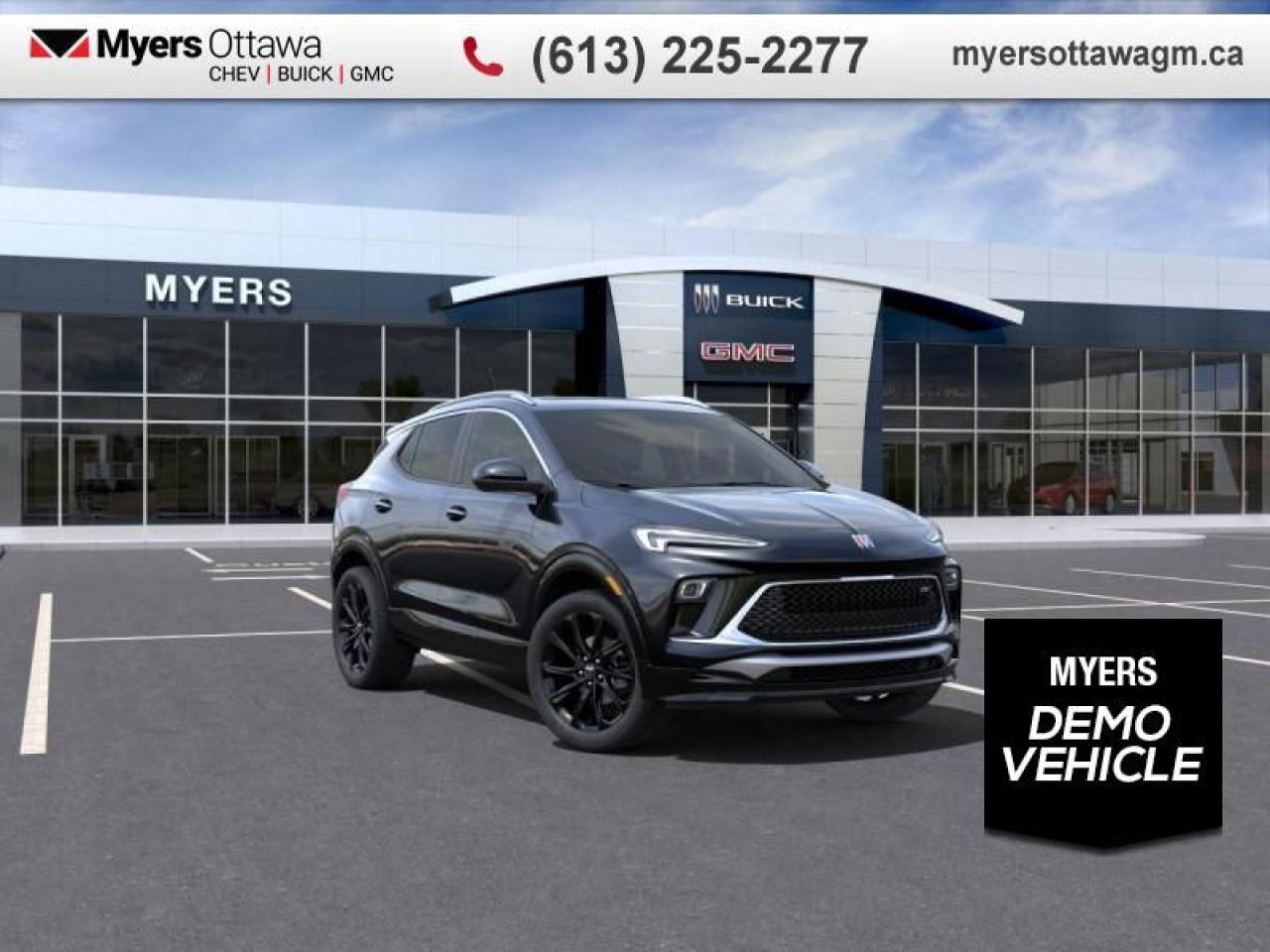 <br> <br>  This Encore GX has the versatility to keep up with the many hats you wear in life. <br> <br>This intelligently engineered Encore GX is ready to hit the road with versatile seating and cargo, stunning style, and an adventurous spirit. This SUV can fit your life, fit into your life, and help you find where you fit in all in one drive. With efficient power delivery and an engaging infotainment system, even the longest trips are made fun. For the evolution of the luxury family SUV, look no further than this Buick Encore GX.<br> <br> This ebony twilight metallic SUV  has an automatic transmission and is powered by a  155HP 1.3L 3 Cylinder Engine.<br> <br> Our Encore GXs trim level is Sport Touring. This Sport Touring trim steps things up with a power liftgate for rear cargo access, exclusive exterior styling and leatherette upholstery, along with great standard features such as heated front seats, a heated steering wheel, remote engine start, and an 11-inch touchscreen with wireless Apple CarPlay and Android Auto. Safety features include lane change alert with side blind zone alert, lane keep assist with lane departure warning, forward collision alert, and front pedestrian braking. This vehicle has been upgraded with the following features: Experience Buick Package.  This is a demonstrator vehicle driven by a member of our staff and has just 5000 kms.<br><br> <br>To apply right now for financing use this link : <a href=https://creditonline.dealertrack.ca/Web/Default.aspx?Token=b35bf617-8dfe-4a3a-b6ae-b4e858efb71d&Lang=en target=_blank>https://creditonline.dealertrack.ca/Web/Default.aspx?Token=b35bf617-8dfe-4a3a-b6ae-b4e858efb71d&Lang=en</a><br><br> <br/> Total  rebate of $1200 is reflected in the price.  Eligible Costco Members can receive $1,200 Costco Member-Only Bonus. See dealer for details. 4.99% financing for 84 months.  Incentives expire 2025-06-02.  See dealer for details. <br> <br><br> Come by and check out our fleet of 40+ used cars and trucks and 140+ new cars and trucks for sale in Ottawa.  o~o