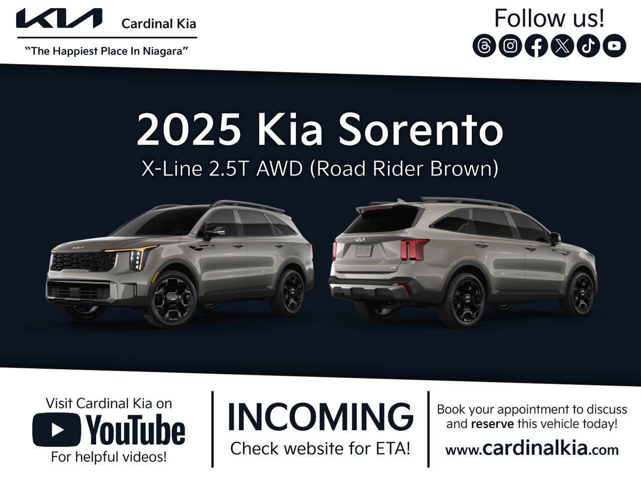 New 2025 Kia Sorento X-Line for sale in Niagara Falls, ON