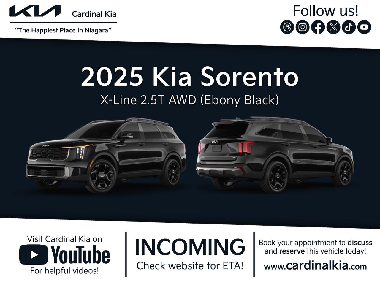 New 2025 Kia Sorento X-Line for sale in Niagara Falls, ON