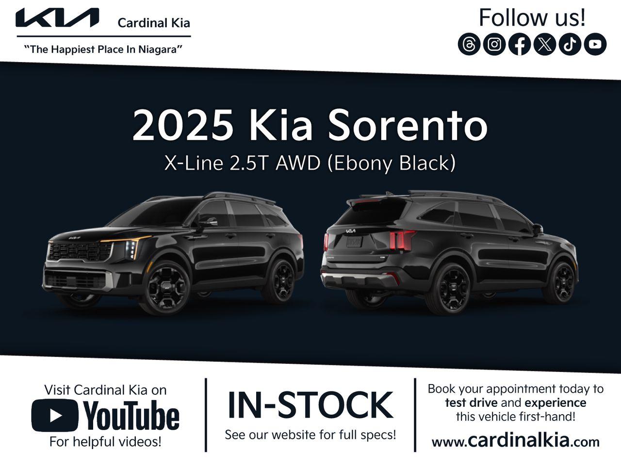 New 2025 Kia Sorento X-Line for sale in Niagara Falls, ON