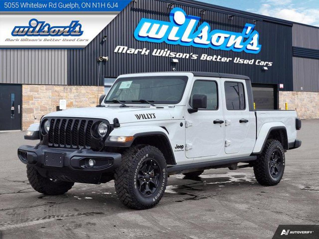 Used 2022 Jeep Gladiator Willys 4X4 | Auto | Nav | Heated Steering + Seats | Tow Pkg | BSM | CarPlay + Android | Alpine Audio for sale in Guelph, ON