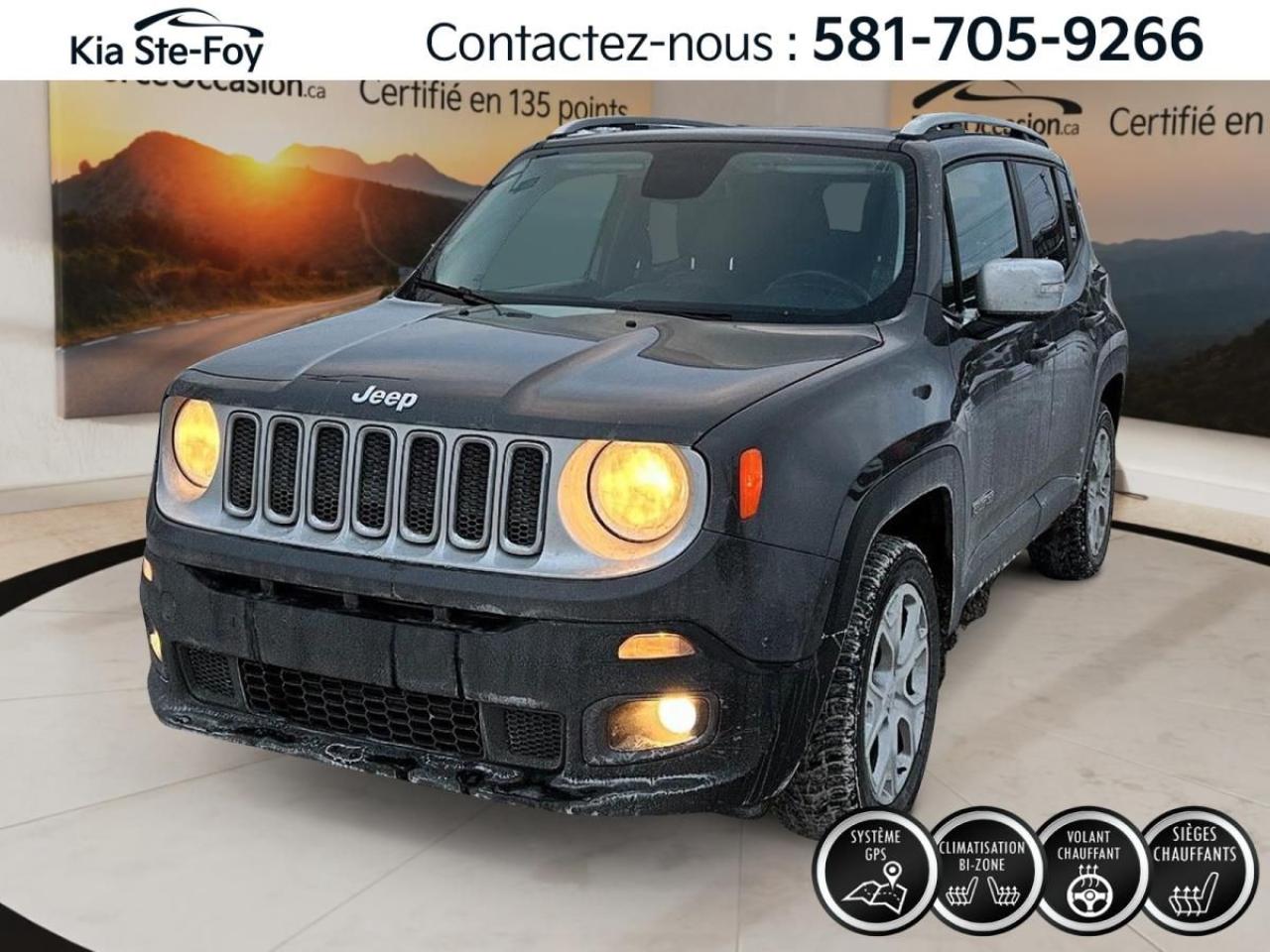 Used 2017 Jeep Renegade LIMITED* AWD* GPS* CUIR* VOLANT CHAUFFANT* BIZONE* for sale in Ste-Foy, QC