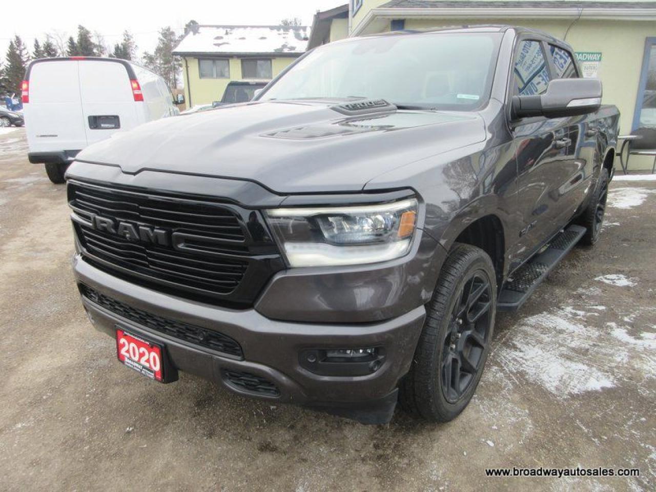 Used 2020 RAM 1500 LOADED REBEL-SPORT-EDITION 5 PASSENGER 5.7L - HEMI.. 4X4.. CREW-CAB.. SHORTY.. NAVIGATION.. SUNROOF.. LEATHER.. HEATED SEATS & WHEEL.. for sale in Bradford, ON