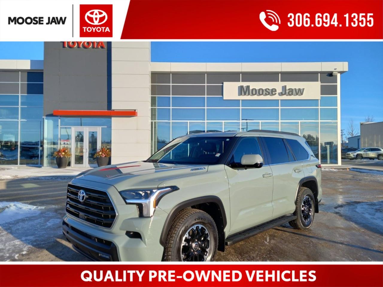 Used 2024 Toyota Sequoia TRD Off Road LOCAL TRADE WITH ONLY 9,905 KMS, TRD OFF ROAD PKG, INCLUDES TOYOTA 4YR/120,0000 PLATINUM EXTENDED WARRANTY, WINTER TIRES, 8 PASSENGER for sale in Moose Jaw, SK