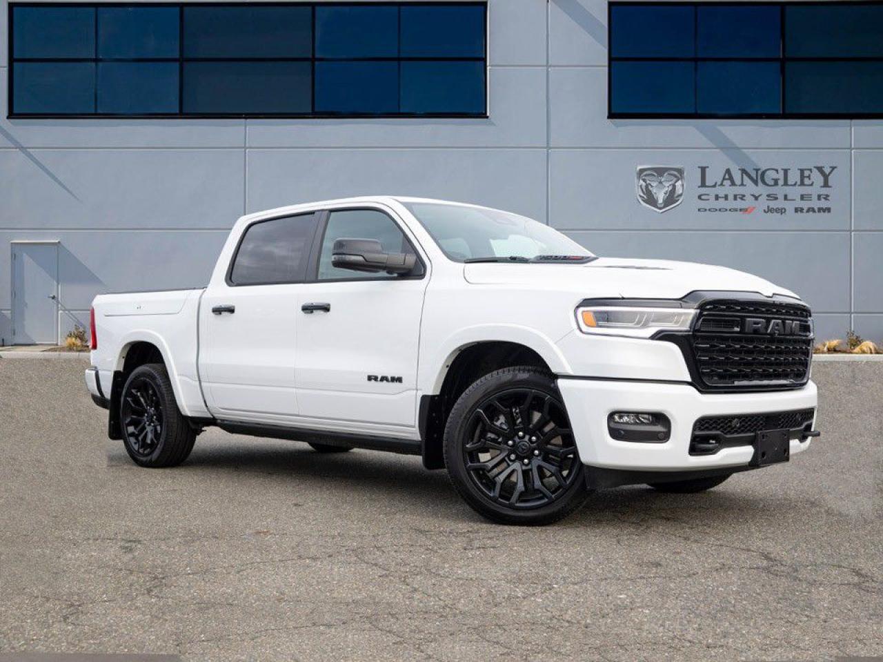 <p><strong><span style=font-family:Arial; font-size:18px;>Feast your eyes on an automotive masterpiece like no other. The 2025 RAM 1500 Limited is here to redefine your driving experience with its unparalleled luxury and robust capabilities.</span></strong></p> <p><span style=font-family:Arial; font-size:18px;> </span></p> <ul><li><span style=font-family:Arial; font-size:18px;>Brand new condition</span></li><li><span style=font-family:Arial; font-size:18px;>3.0L 6-cylinder engine</span></li><li><span style=font-family:Arial; font-size:18px;>8-speed automatic transmission</span></li><li><span style=font-family:Arial; font-size:18px;>Pristine white exterior with elegant black leather interior</span></li><li><span style=font-family:Arial; font-size:18px;>Adaptive cruise control and navigation system</span></li><li><span style=font-family:Arial; font-size:18px;>Auto-dimming mirrors and automatic temperature control</span></li><li><span style=font-family:Arial; font-size:18px;>Genuine wood inserts for a premium feel</span></li><li><span style=font-family:Arial; font-size:18px;>Ventilated front and rear seats</span></li><li><span style=font-family:Arial; font-size:18px;>Massaging driver and passenger lumbar support</span></li><li><span style=font-family:Arial; font-size:18px;>Auto-levelling suspension</span></li><li><span style=font-family:Arial; font-size:18px;>Crew cab with split folding rear seat and spacious interior</span></li></ul> <p><span style=font-family:Arial; font-size:18px;> </span></p> <p><span style=font-family:Arial; font-size:18px;>Step into the RAM 1500 Limited and discover a world where comfort meets performance. Imagine a vehicle that knows how to pamper and still conquer any terrain. It's not just a truck; it's your sanctuary on wheels.</span></p> <p><span style=font-family:Arial; font-size:18px;>Here's a riddle for you: What has a heart of power, a mind of luxury, and a soul of adventure? Answer: The RAM 1500 Limited.</span></p> <p><span style=font-family:Arial; font-size:18px;>Ready to make it yours? Visit Langley Chrysler today and experience a pickup that stands tall above the rest. Don't just love your car, love buying it!</span></p>Dealer number: 5097, Doc fee: $968 Safety & Convince Warranty: $699 Finance Placement: $628

<p>*All prices are net of all manufacturer incentives and/or rebates and are subject to change by the manufacturer without notice. All prices plus applicable taxes, applicable environmental recovery charges, documentation of $599 and full tank of fuel surcharge of $76 if a full tank is chosen.<br />Other items available that are not included in the above price:<br />Tire & Rim Protection and Key fob insurance starting from $599<br />Service contracts (extended warranties) for up to 7 years and 200,000 kms starting from $599<br />Custom vehicle accessory packages, mudflaps and deflectors, tire and rim packages, lift kits, exhaust kits and tonneau covers, canopies and much more that can be added to your payment at time of purchase<br />Undercoating, rust modules, and full protection packages starting from $199<br />Flexible life, disability and critical illness insurances to protect portions of or the entire length of vehicle loan?im?im<br />Financing Fee of $500 when applicable<br />Prices shown are determined using the largest available rebates and incentives and may not qualify for special APR finance offers. See dealer for details. This is a limited time offer.</p>