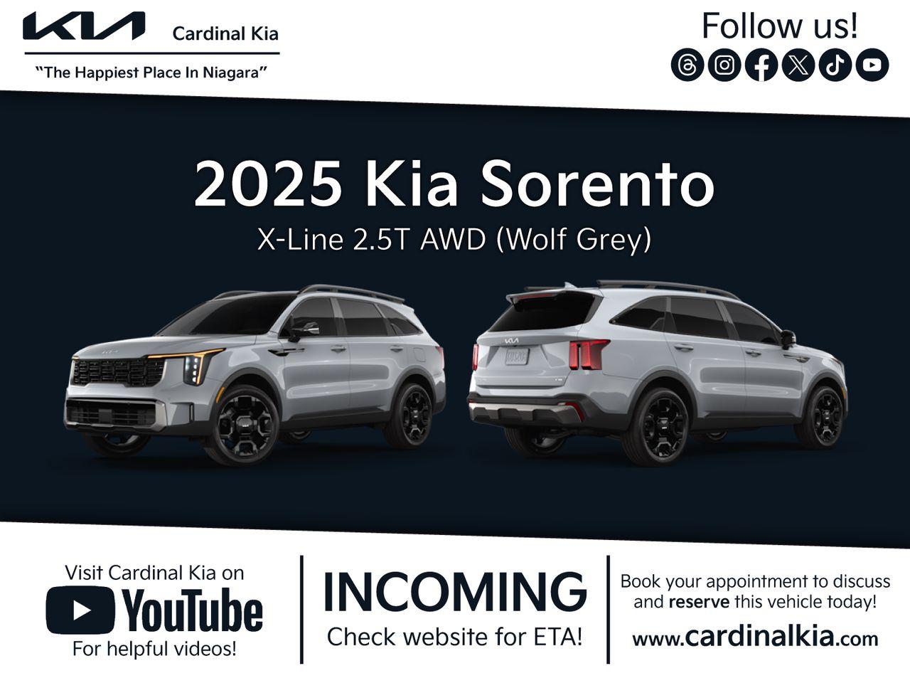 New 2025 Kia Sorento X-Line for sale in Niagara Falls, ON