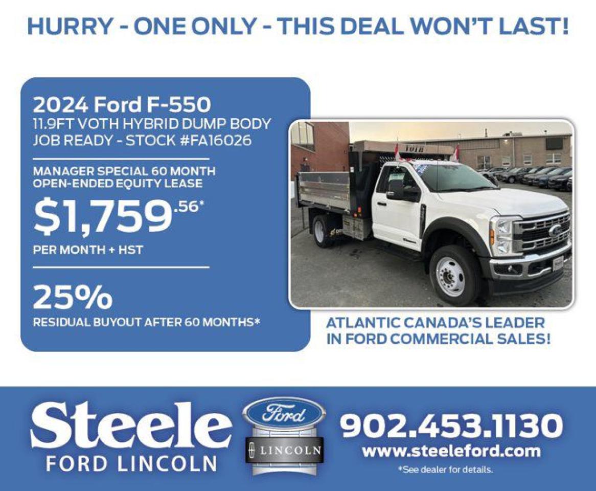New 2024 Ford F-550 Super Duty DRW XL Voth Hybrid Dump Body for sale in Halifax, NS