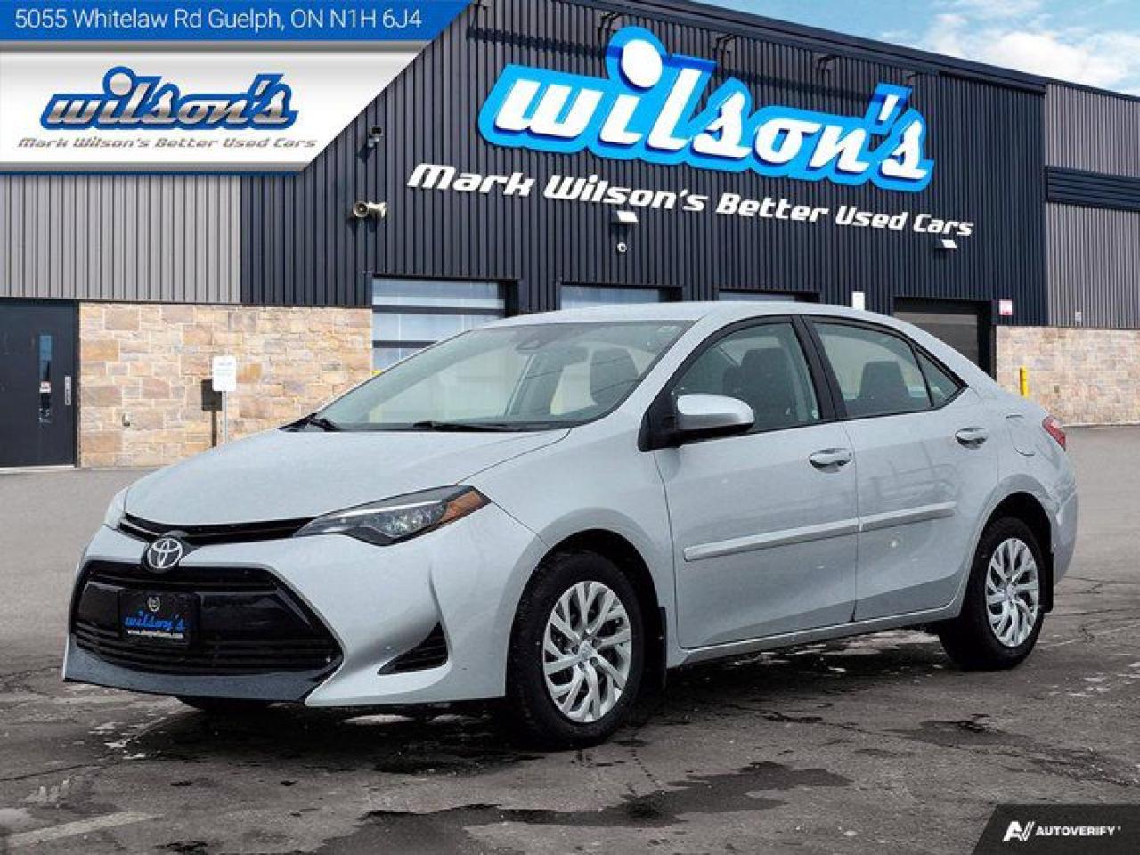 Check out this certified 2017 Toyota Corolla LE | Heated Seats | Rear Camera | Bluetooth | and more!. Its Automatic transmission and 1.8 L engine will keep you going. This Toyota Corolla features the following options: Reverse Camera, Air Conditioning, Bluetooth, Heated Seats, Tilt Steering Wheel, Steering Radio Controls, Power Locks, Traction Control, and Power Mirrors. Stop by and visit us at Mark Wilsons Better Used Cars, 5055 Whitelaw Road, Guelph, ON N1H 6J4.60+ years of World Class Service!450+ Live Market Priced VEHICLES! ONE MASSIVE LOCATION!Free Local Delivery Available!FINANCING! - Better than bank rates! 6 Months No Payments available on approved credit OAC. Zero Down Available. We have expert licensed credit specialists to secure the best possible rate for you and keep you on budget ! We are your financing broker, let us do all the leg work on your behalf! Click the RED Apply for Financing button to the right to get started or drop in today!BAD CREDIT APPROVED HERE! - You dont need perfect credit to get a vehicle loan at Mark Wilsons Better Used Cars! We have a dedicated licensed team of credit rebuilding experts on hand to help you get the car of your dreams!WE LOVE TRADE-INS! - Top dollar trade-in values!SELL us your car even if you dont buy ours! HISTORY: Free Carfax report included.Certification included! No shady fees for safety!EXTENDED WARRANTY: Available30 DAY WARRANTY INCLUDED: 30 Days, or 3,000 km (mechanical items only). No Claim Limit (abuse not covered)5 Day Exchange Privilege! *(Some conditions apply)CASH PRICES SHOWN: Excluding HST and Licensing Fees.2019 - 2024 vehicles may be daily rentals. Please inquire with your Salesperson.