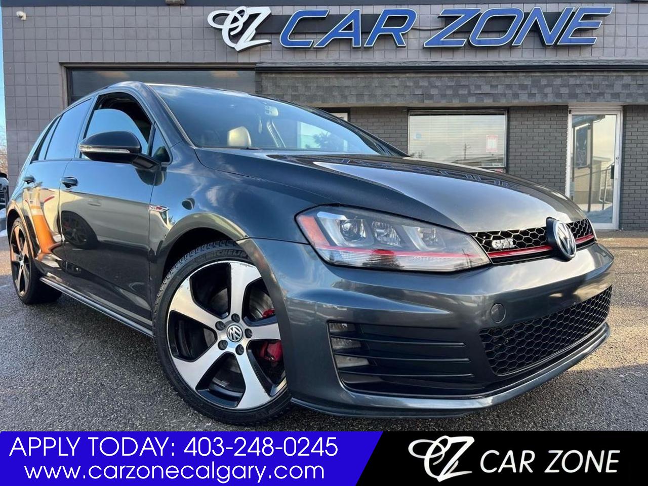 <p><span style=font-family: Inter, ui-sans-serif, system-ui, -apple-system, BlinkMacSystemFont, Segoe UI, Roboto, Helvetica Neue, Arial, Noto Sans, sans-serif, Apple Color Emoji, Segoe UI Emoji, Segoe UI Symbol, Noto Color Emoji;>&nbsp;</span>Looking for a fun and engaging driving experience? Feast your eyes on this sleek 2015 Volkswagen GTI, available now at Car Zone! This sporty hatchback, cloaked in a sophisticated dark grey exterior, is ready to turn heads. Under the hood lies a spirited 4-cylinder Turbo engine, promising exciting performance with every drive. With its classic black interior, this GTI offers a comfortable and stylish cabin to enjoy the ride.</p><p>This GTI is equipped with a smooth 6-speed manual transmission, offering you complete control and the ultimate connection to the road. It boasts a practical 4-door configuration, perfect for everyday adventures and weekend getaways. This Volkswagen GTI is a true drivers car, guaranteed to bring a smile to your face with its responsive handling and impressive performance.</p><p>Here are five reasons why this 2015 Volkswagen GTI is the perfect car for you:</p><ul><li><strong>Turbocharged Thrills:</strong> Experience exhilarating acceleration and performance with the responsive turbo engine.</li><li><strong>Manual Mastery:</strong> Take command with the engaging 6-speed manual transmission, putting you in complete control.</li><li><strong>Hatchback Versatility:</strong> Enjoy the practicality of a hatchback, perfect for both everyday commutes and weekend adventures.</li><li><strong>Sporty Style:</strong> Turn heads with the GTIs iconic design and dark grey exterior, exuding both sophistication and sportiness.</li><li><strong>Road-Hugging Handling:</strong> Experience the GTIs precise handling, delivering a truly enjoyable driving experience.</li></ul><p>Looking for Your Dream Car? Call Car Zone Today!</p><p><span style=font-family: Inter, ui-sans-serif, system-ui, -apple-system, BlinkMacSystemFont, Segoe UI, Roboto, Helvetica Neue, Arial, Noto Sans, sans-serif, Apple Color Emoji, Segoe UI Emoji, Segoe UI Symbol, Noto Color Emoji;>Thanks for viewing our Car Zone inventory. All of our vehicles come fully detailed with a Carfax and a mechanical fitness assessment. Drive this home today! Easy financing options. All credit welcome.&nbsp;<strong><a href=http://www.calgary.ca/finance><span style=color: #3598db;>APPLY NOW</span></a>&nbsp;</strong>We even take trades. Same day approvals at&nbsp;<a href=http://www.carzonecalgary.ca><strong><span style=color: #3598db;>CARZONECALGARY</span></strong></a>&nbsp;or visit us in person at 2036 36 Street SE Calgary for a hassle free test drive. Let our friendly team of experts book an appointment with you and show you the Car Zone difference! AMVIC licensed dealer.&nbsp;</span></p>