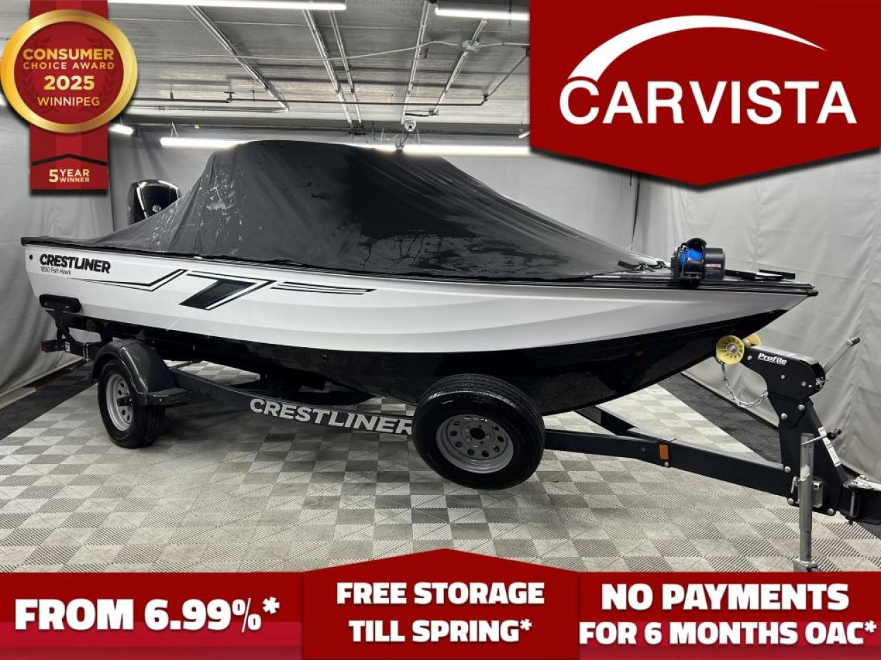 Used 2022 Crestliner 1850 Fish Hawk 150HP MERCURY WITH TRAILER - ELECTRONICS for sale in Winnipeg, MB