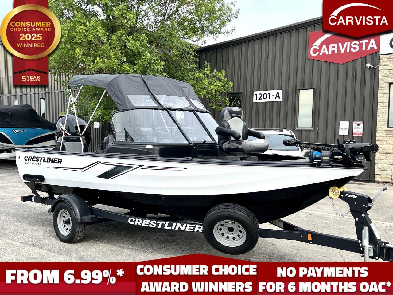 Used 2022 Crestliner 1850 Fish Hawk 150HP MERCURY WITH TRAILER - ELECTRONICS -43 HRS for sale in Winnipeg, MB