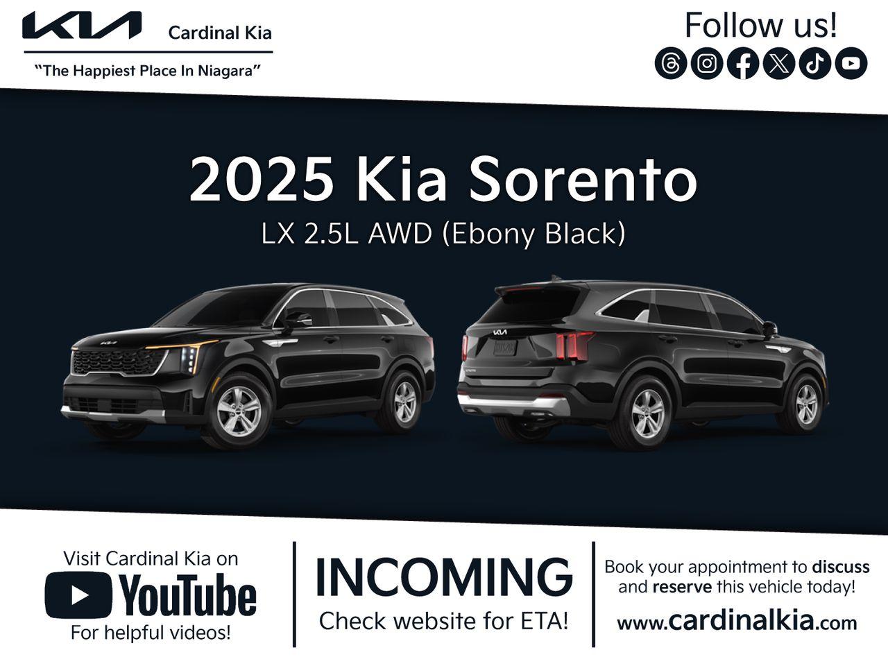 New 2025 Kia Sorento LX for sale in Niagara Falls, ON